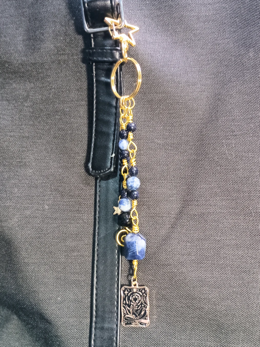 Celestial PurseCharm | Sparkly Crystals & Tarot, Gold-Tone | "Starry Muse" product image (4)