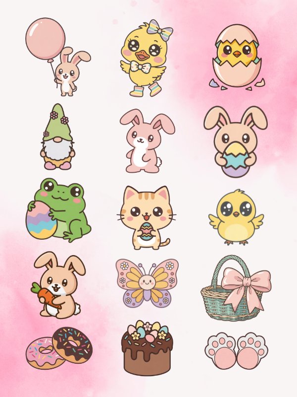 MRR/PLR Kawaii Spring Clipart Bundle product image (3)
