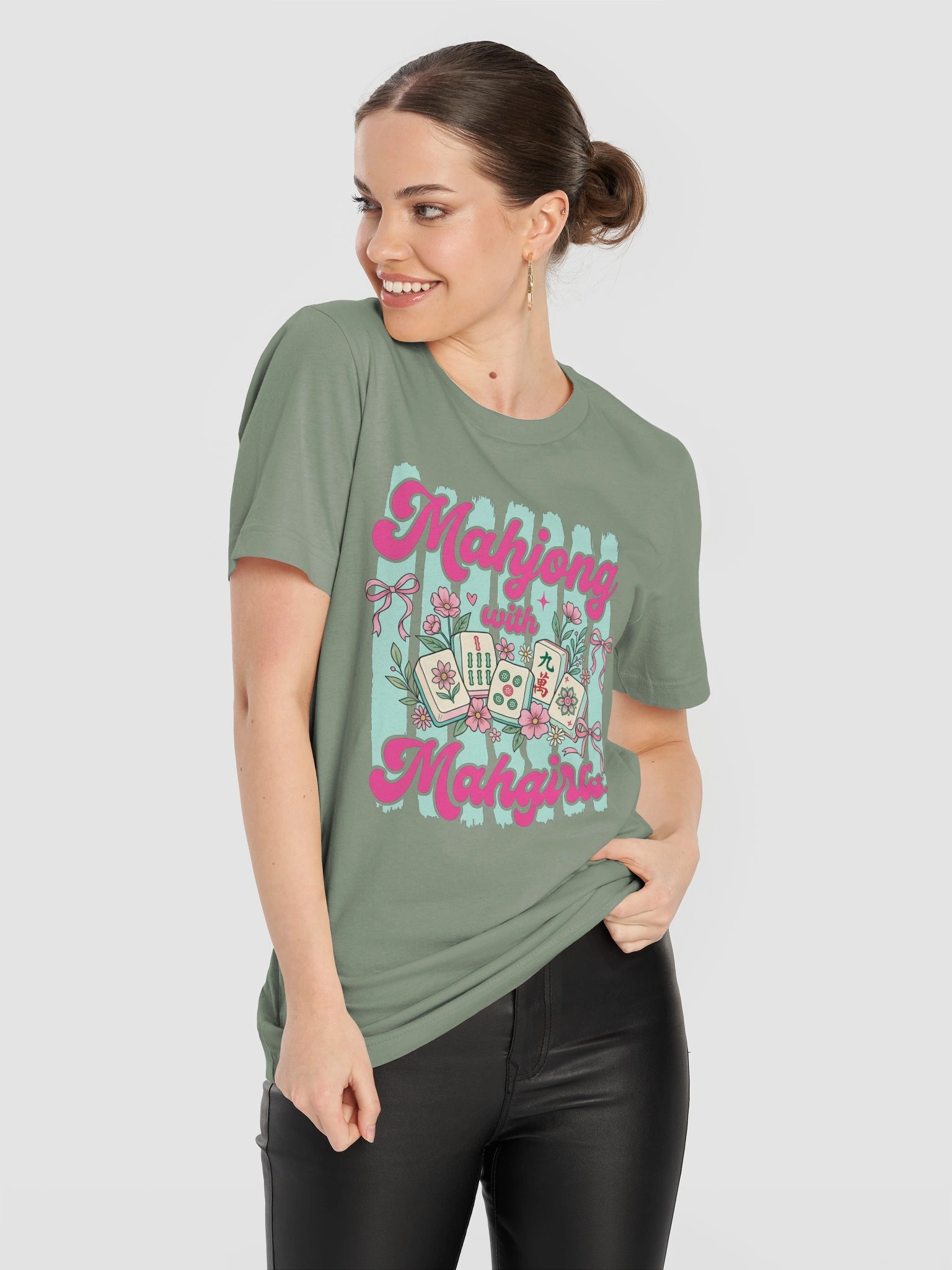 Mahjong With Mahgirls T-Shirt | Cute Mahjong Girls Game Night Tee product image (118)