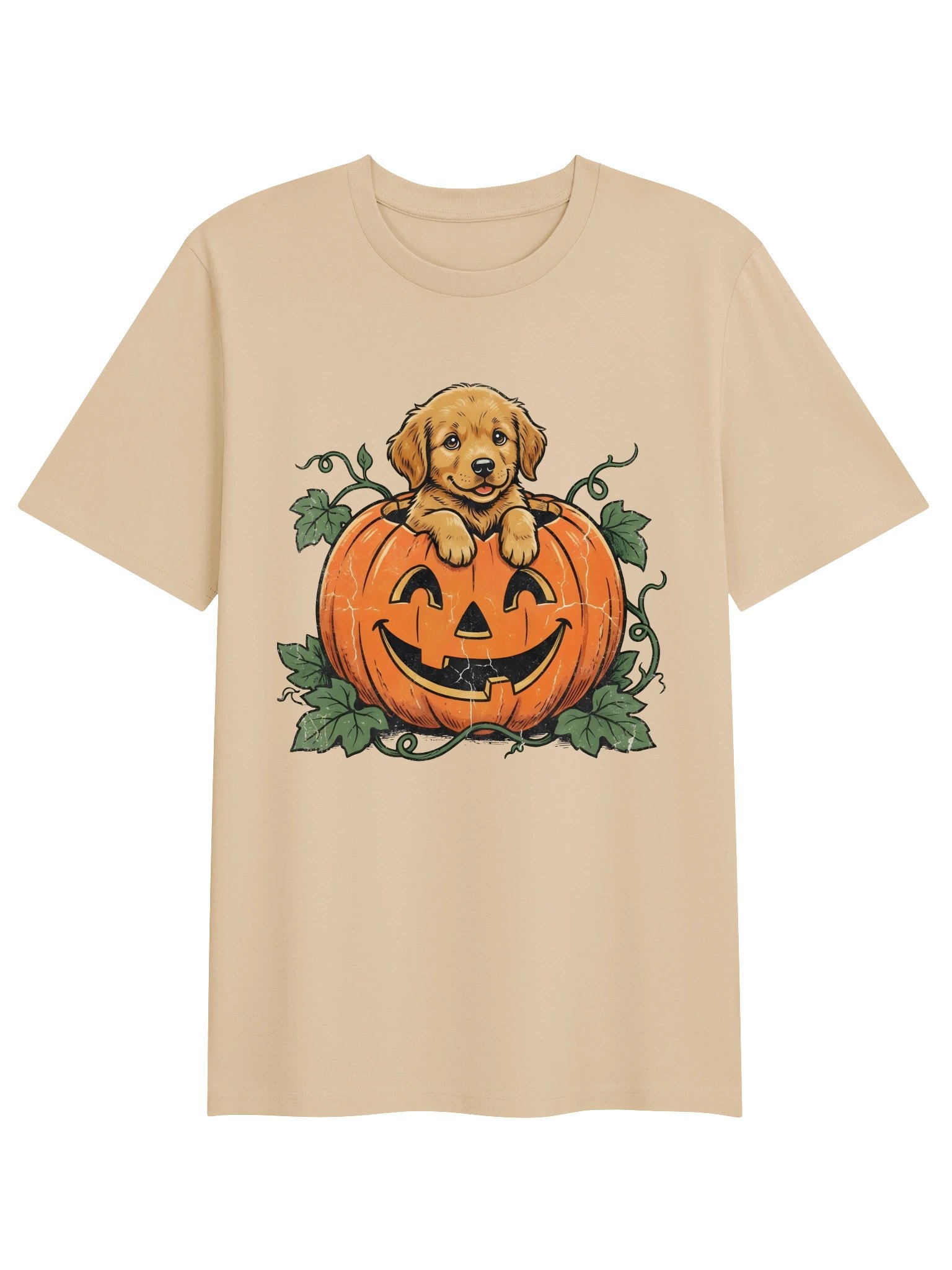 Cute Golden Retriever Pumpkin Halloween T-Shirt product image (3)