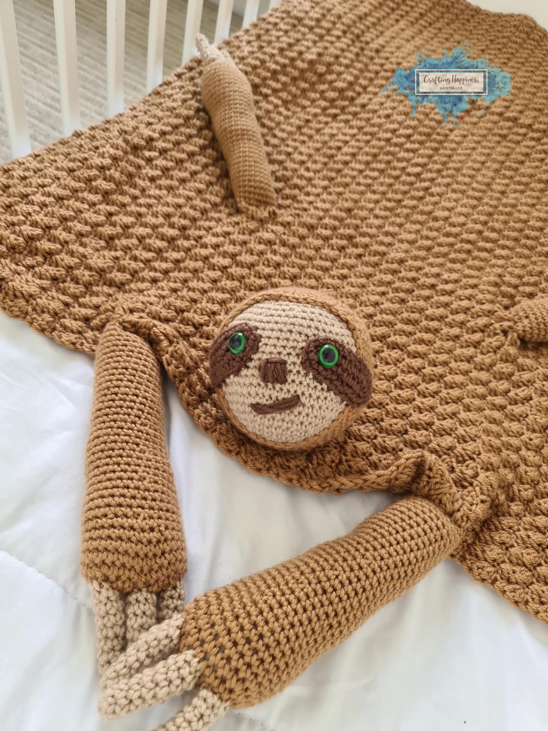 Sloth Baby Blanket Crochet Pattern | Folding Pram Toy (PDF Pattern) product image (3)