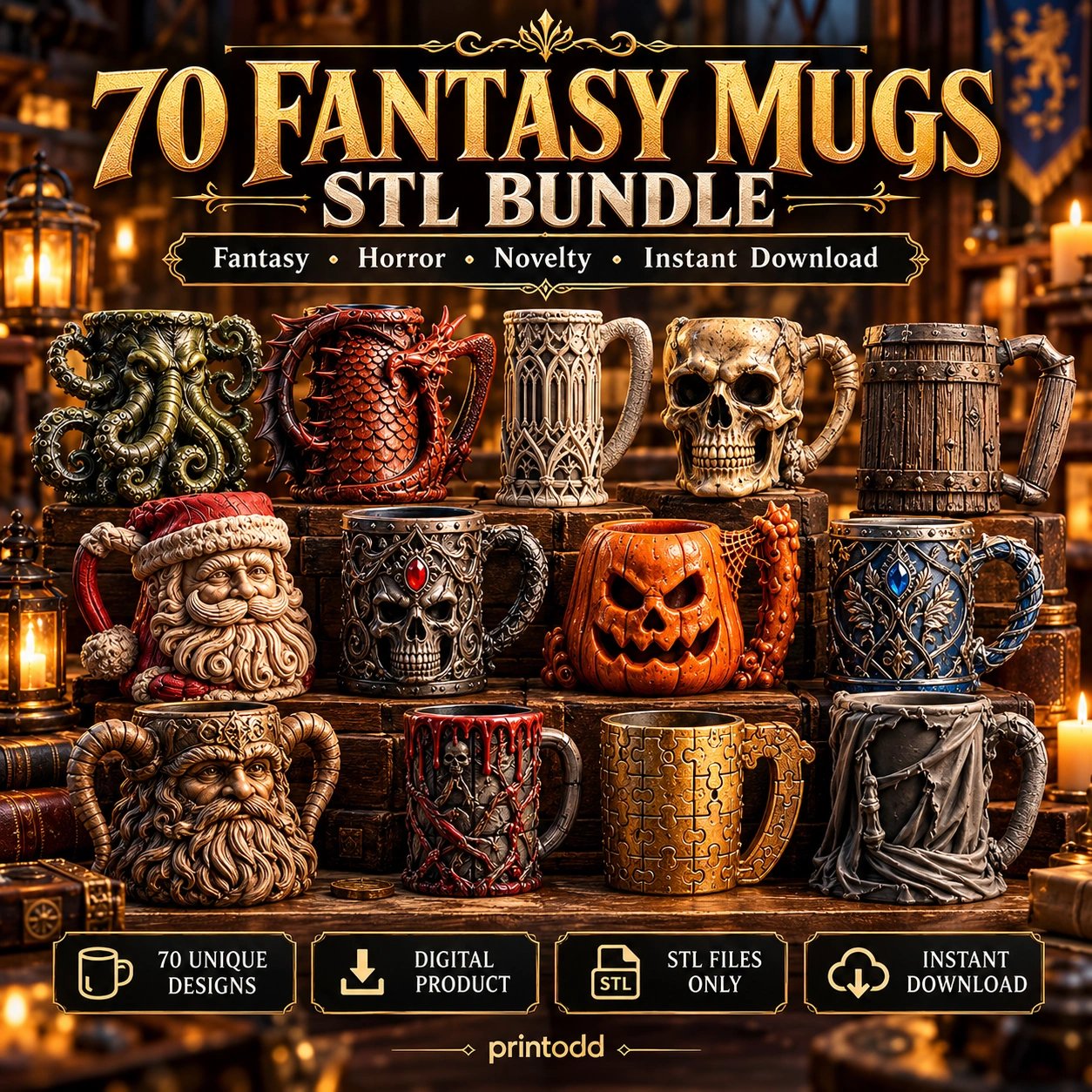 70 Fantasy Horror Mug 3D STL Bundle product image (2)