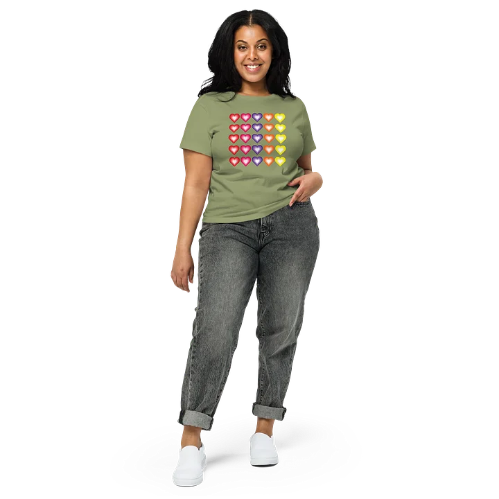 Vibrant Colorful Valentine's Hearts Women's High-Waisted Tee product image (1)