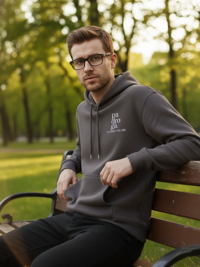 padroga. vintage black hoodie vertical logo product image (9)