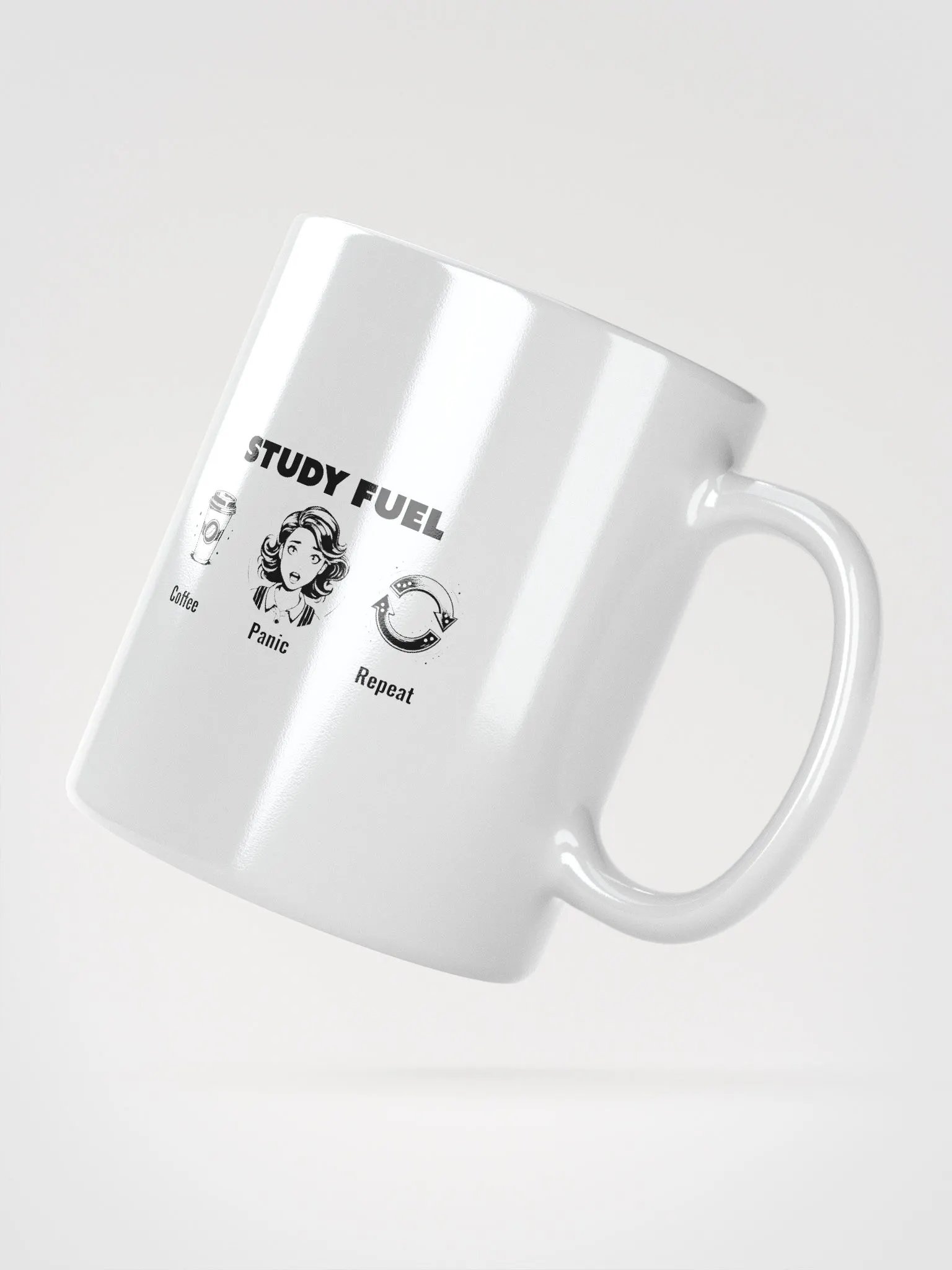Study Fuel: Coffee Panic Repeat Funny Coffee Lover Mug product image (2)