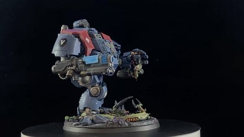 Maximus Voss, Royal Dragoons 5th Company Dreadnought - Mecha May entry for thebaselair.com #warhammer40k #miniaturepainting #...