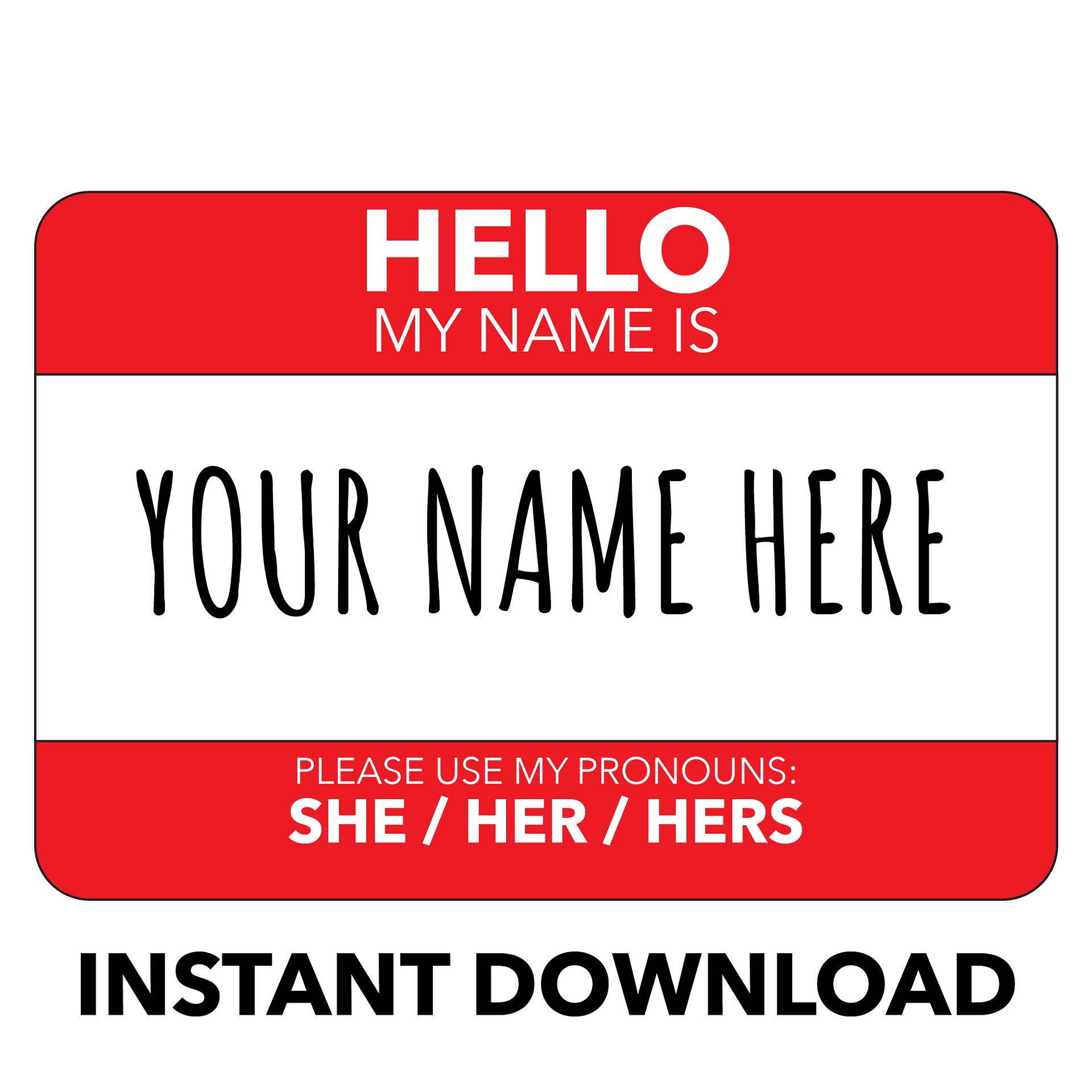 She / Her / Hers Pronoun Display product image (2)