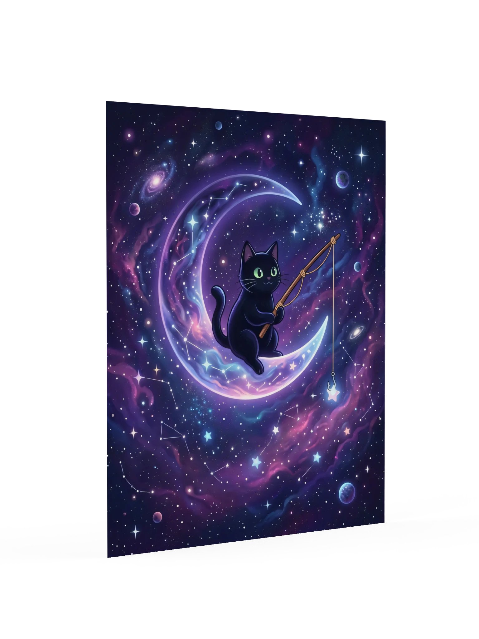 Moon Fishing Cat Poster product image (16)