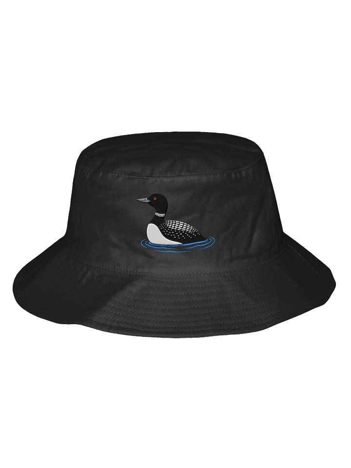 Common Loon Embroidered Bucket Hat | Loon Bird Sun Hat product image (4)