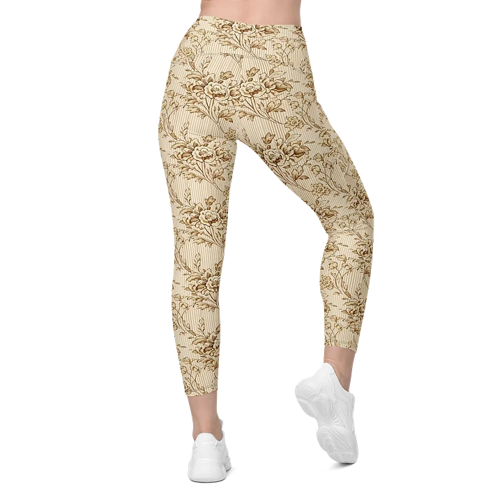 Beige Floral All-Over Print Pocket Leggings product image (2)