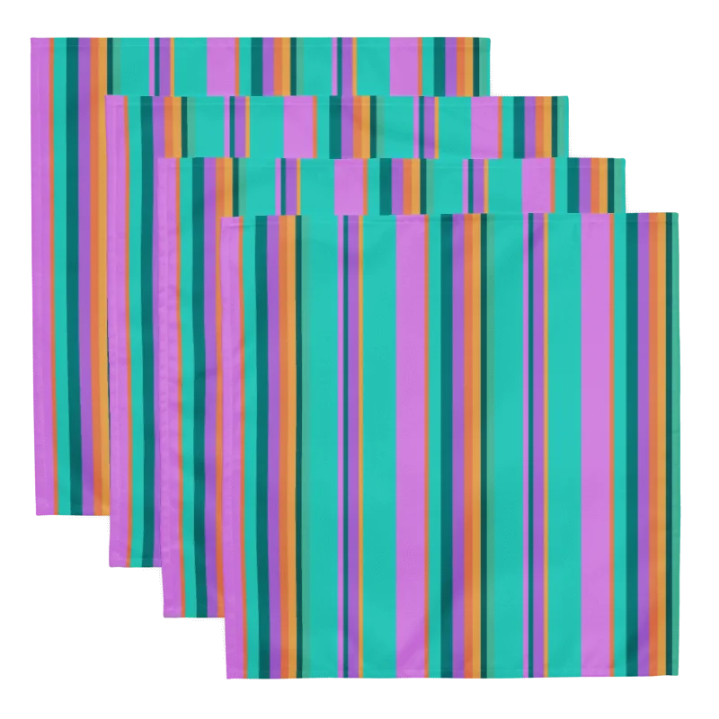 Set of Colorful Striped Party Time! Cloth Napkins product image (7)