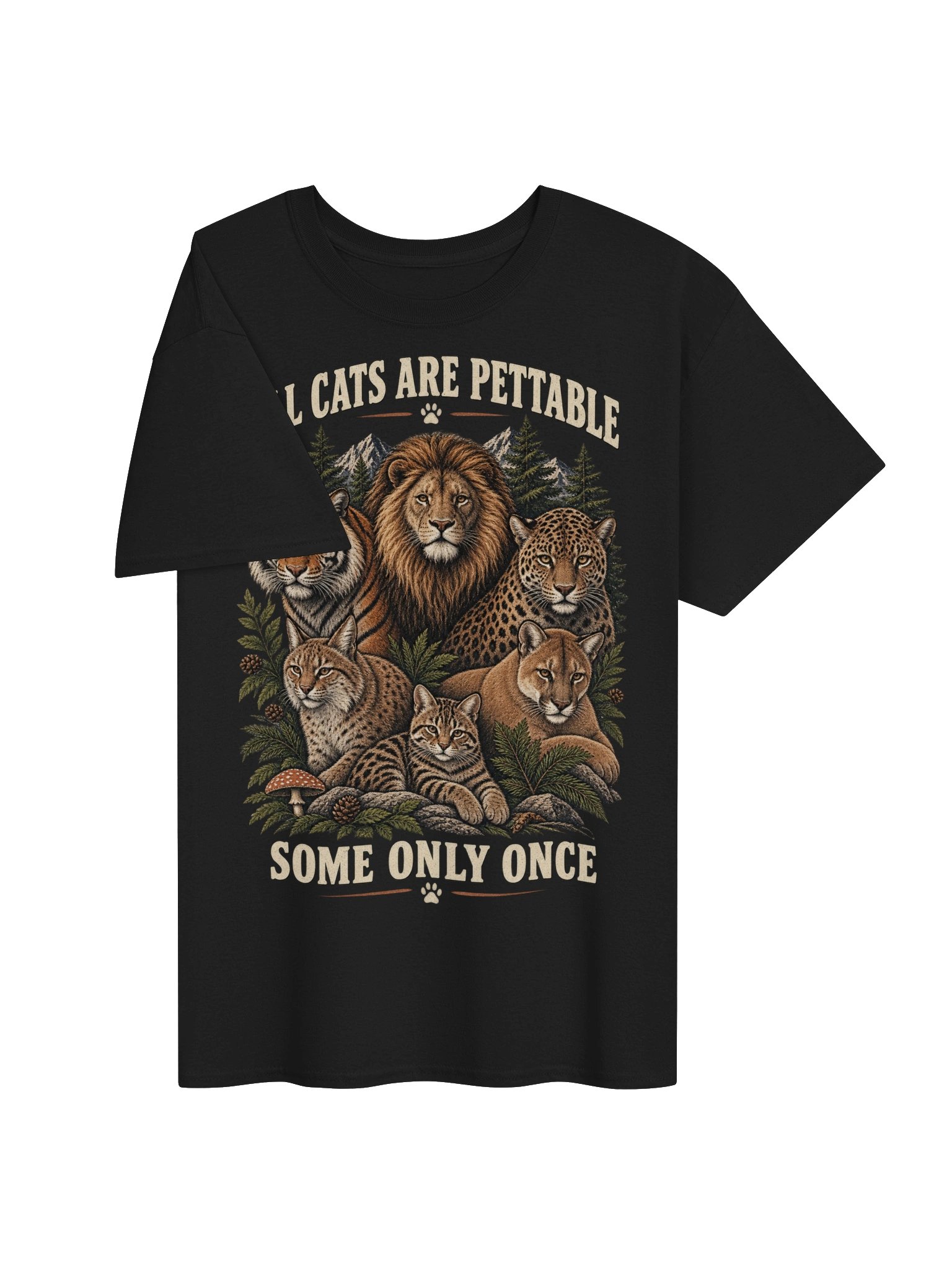 All Cats are Pettable Some Only Once T-Shirt Funny Wild Cats Vintage shirt product image (4)