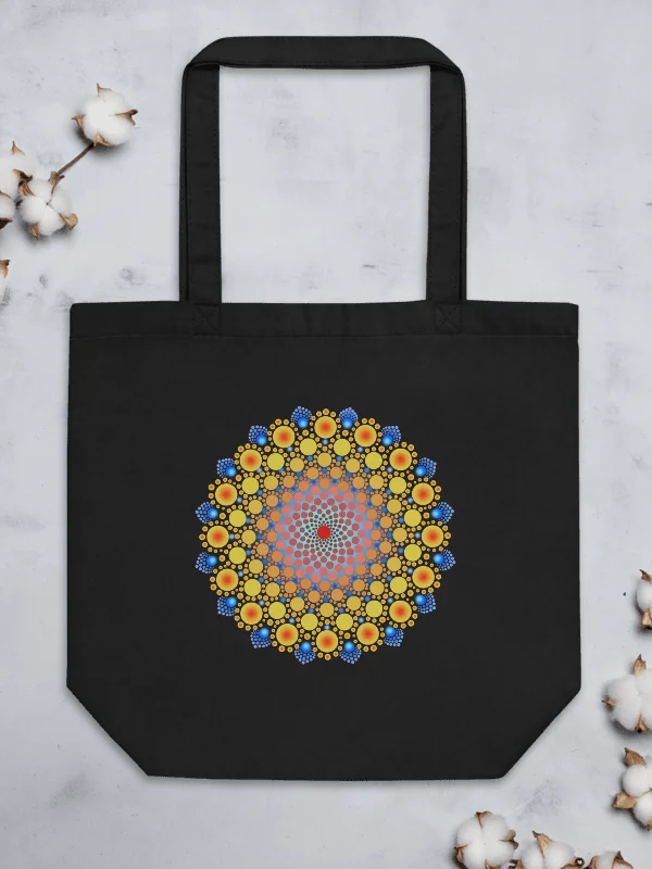 Orange Sunflower Mandala Eco-Friendly Tote Bag product image (2)