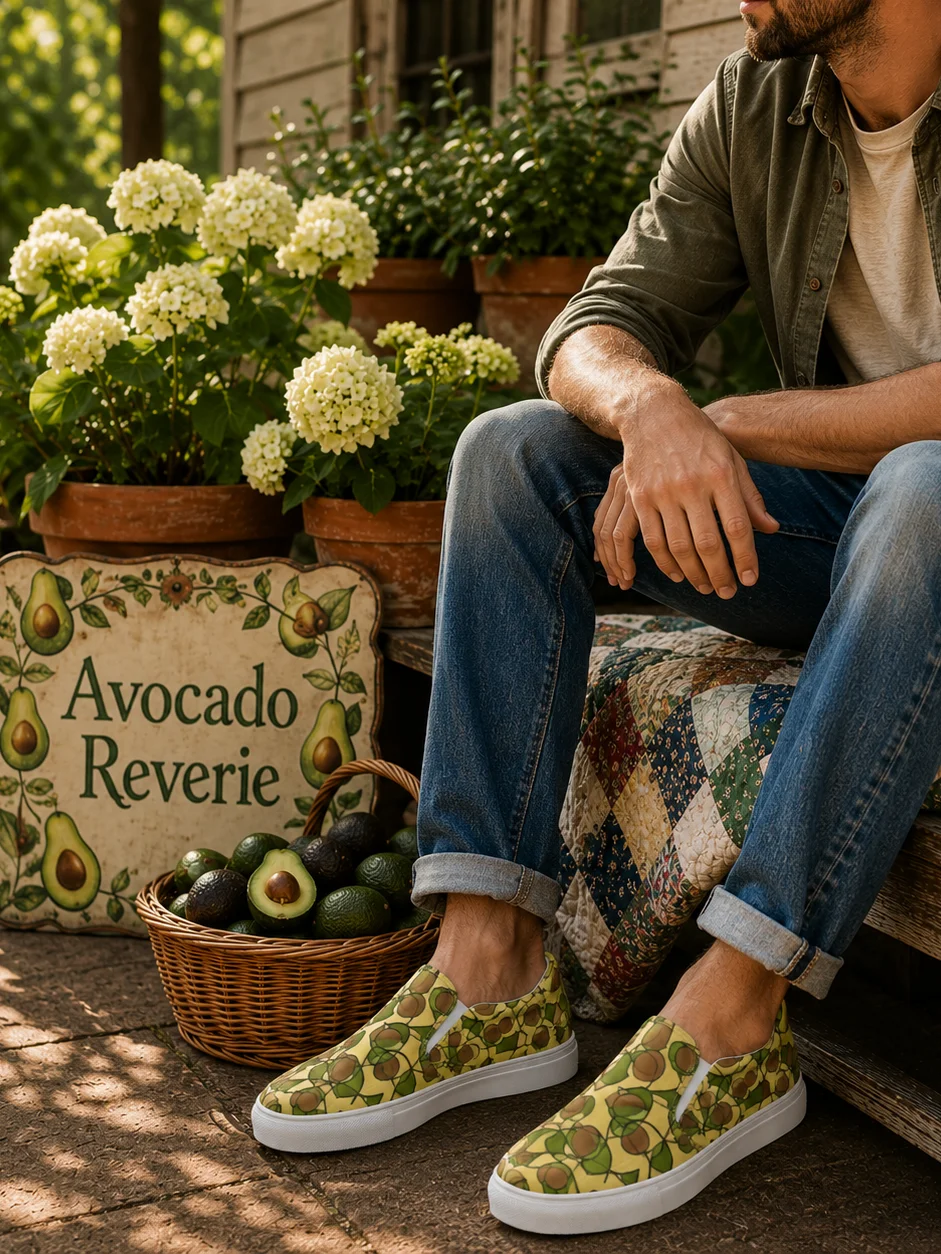 Avocado Reverie – Men's Slip-On Canvas Shoes product image (1)
