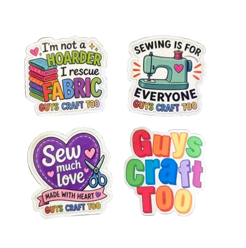 Guys Craft Too Sticker Pack | Cute Sewing Bundle product image (1)