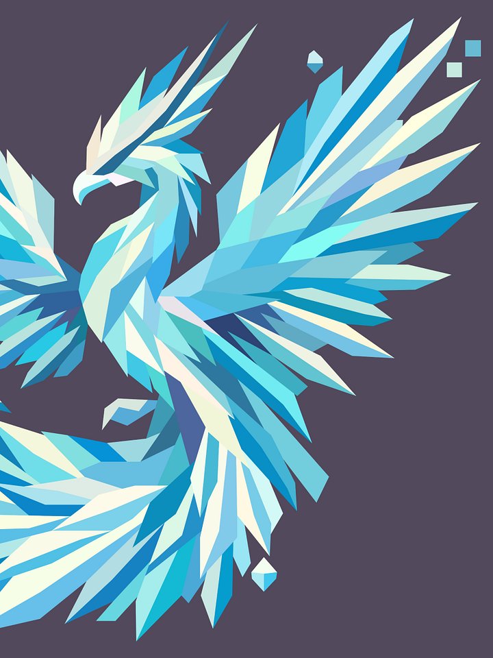 Free Geometric Phoenix PNG Art - Transparent Background, Low Poly Mythical Creature Illustration product image (2)