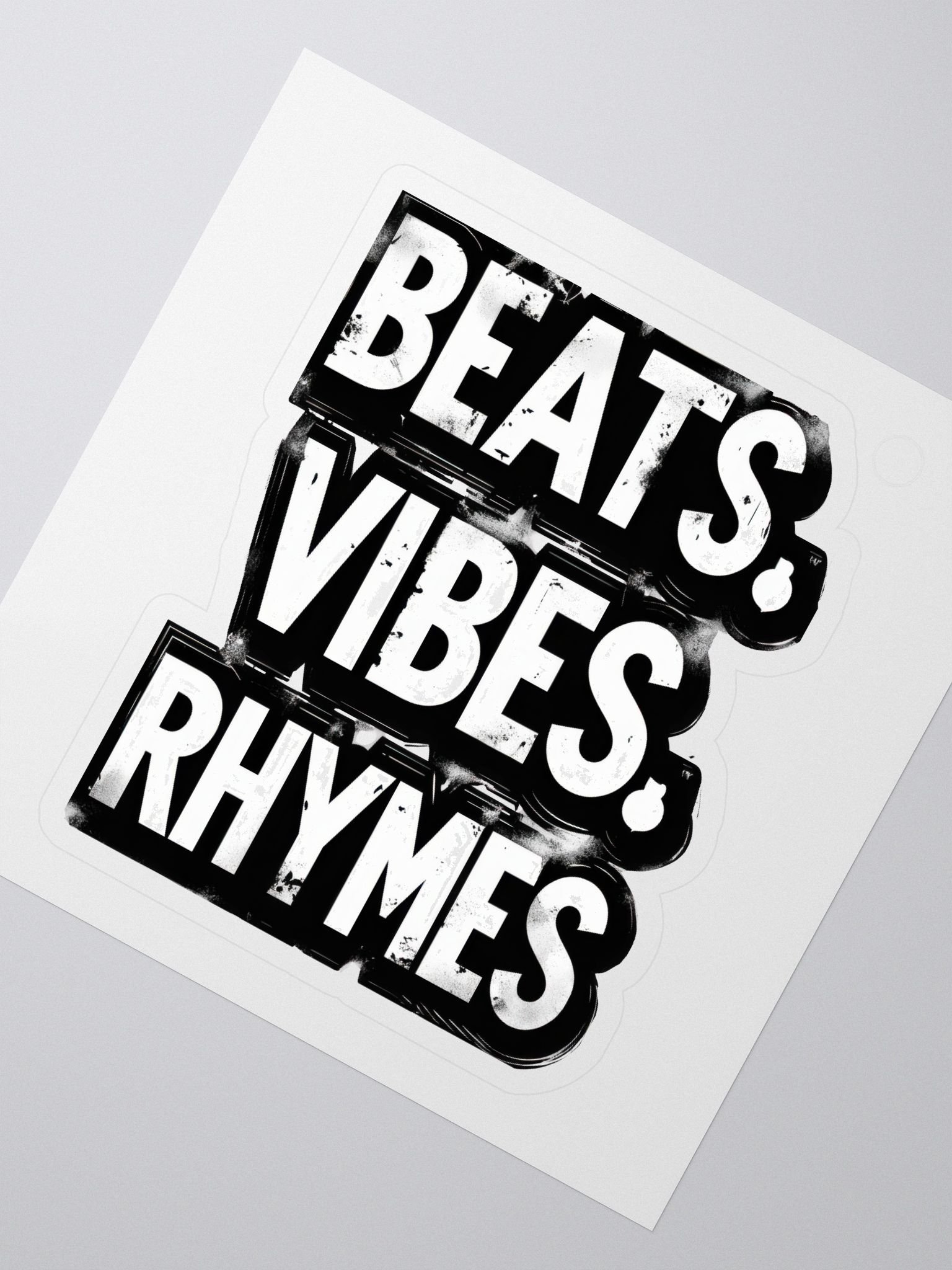 Beats, Vibes, Rhymes Kiss Cut Stickers product image (2)