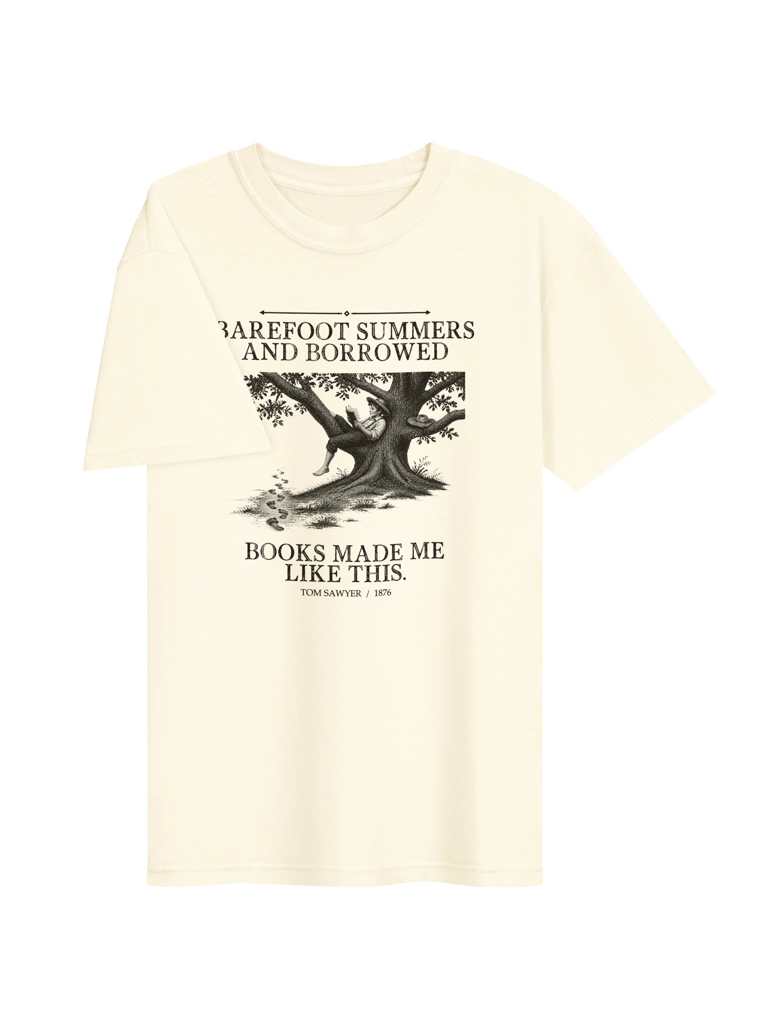 Barefoot Summers Borrowed Books Made Me Like -- The Adventures of Tom Sawyer Tee (Light) product image (9)