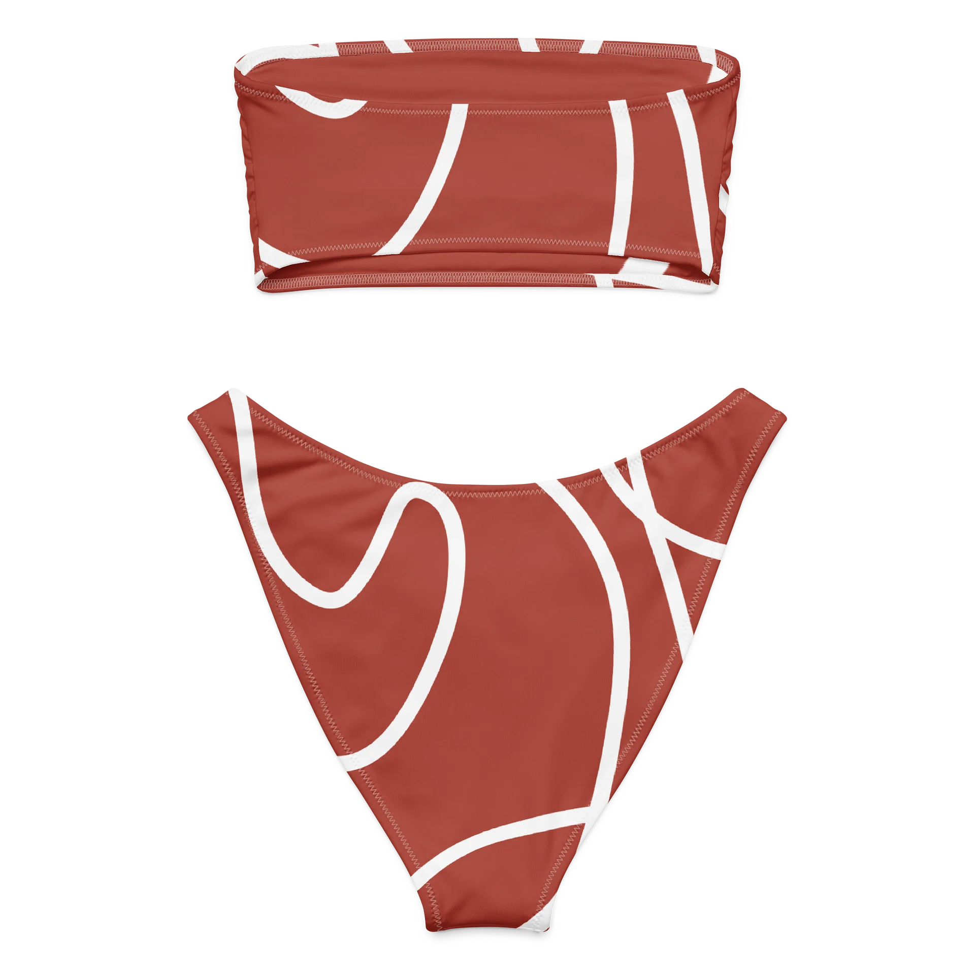 Intricate Red Abstract Bandeau Bikini product image (2)