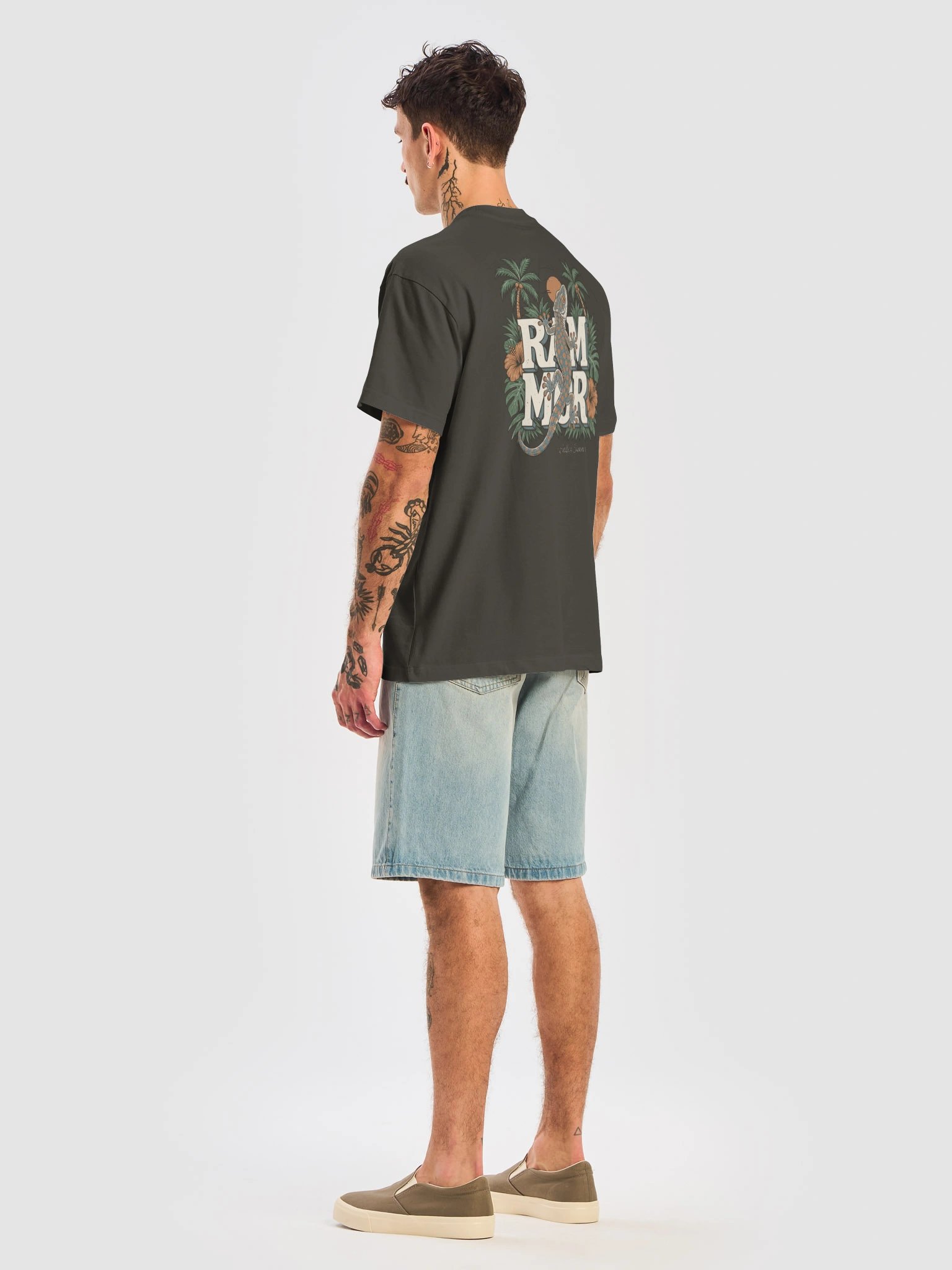 Gecko Oversized Tee Vintage Black / Black product image (8)