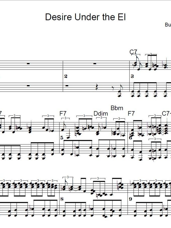 Desire Under the El - Blues piano - Piano sheet music product image (1)