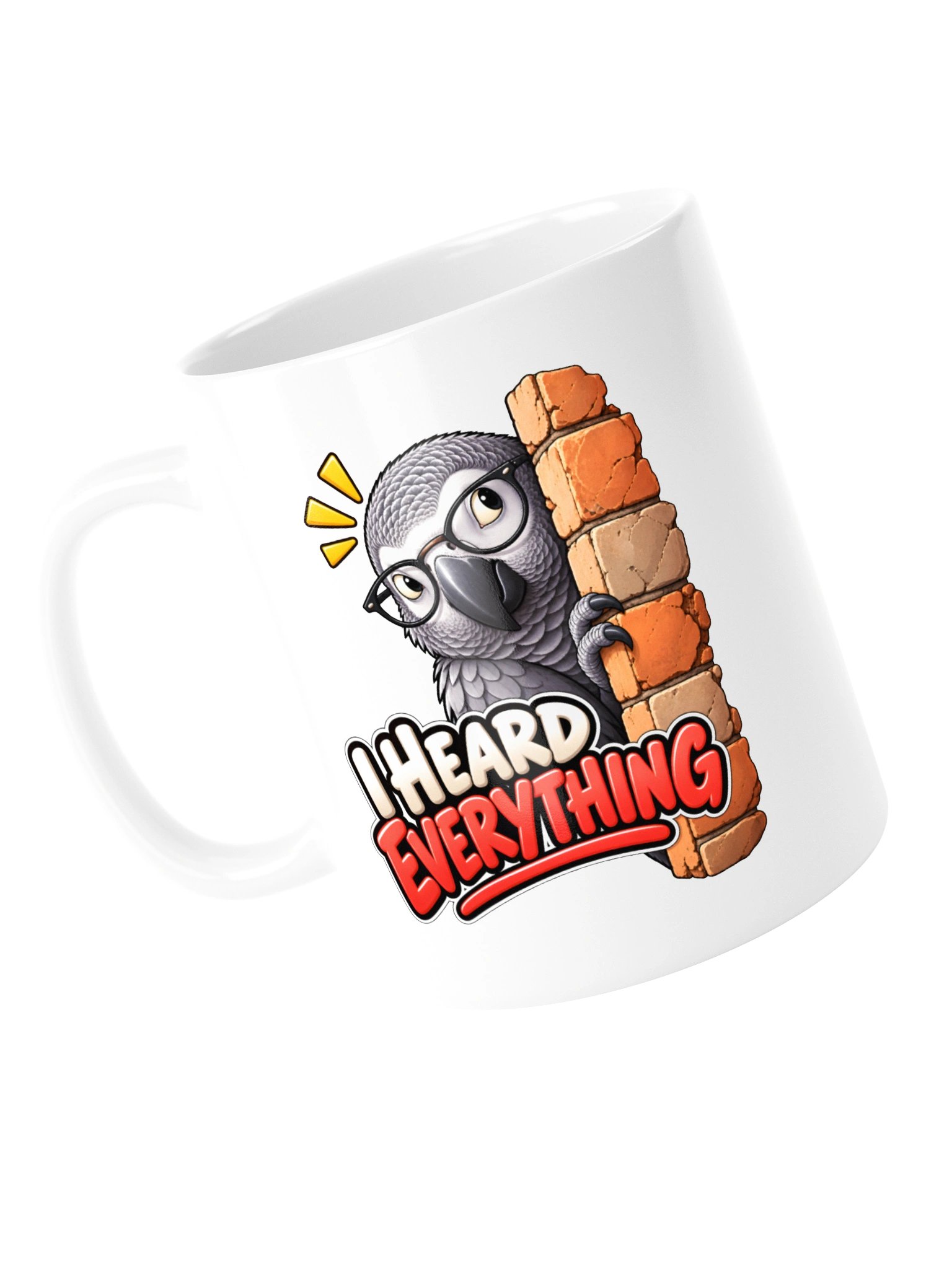 I Heard Everything – Funny African Grey Parrot Mug product image (13)