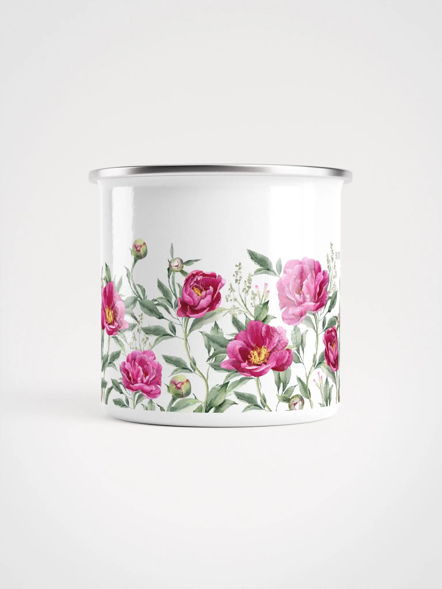 Peony White Enamel Camping Mug product image (2)