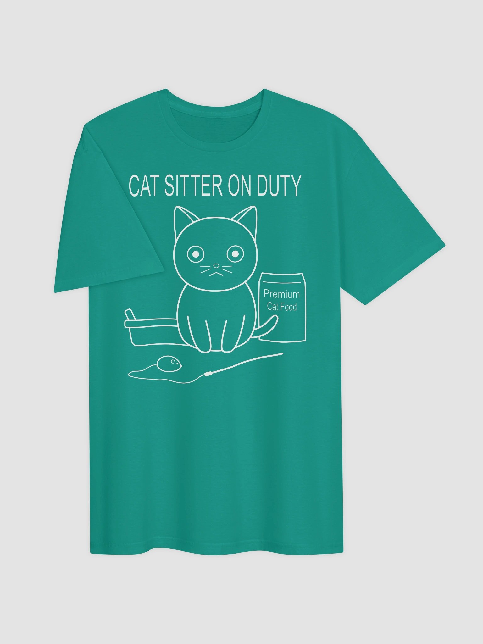 Cat Sitter on Duty (White Print) - Unisex Adult Super Soft Lightweight T-shirt product image (2)