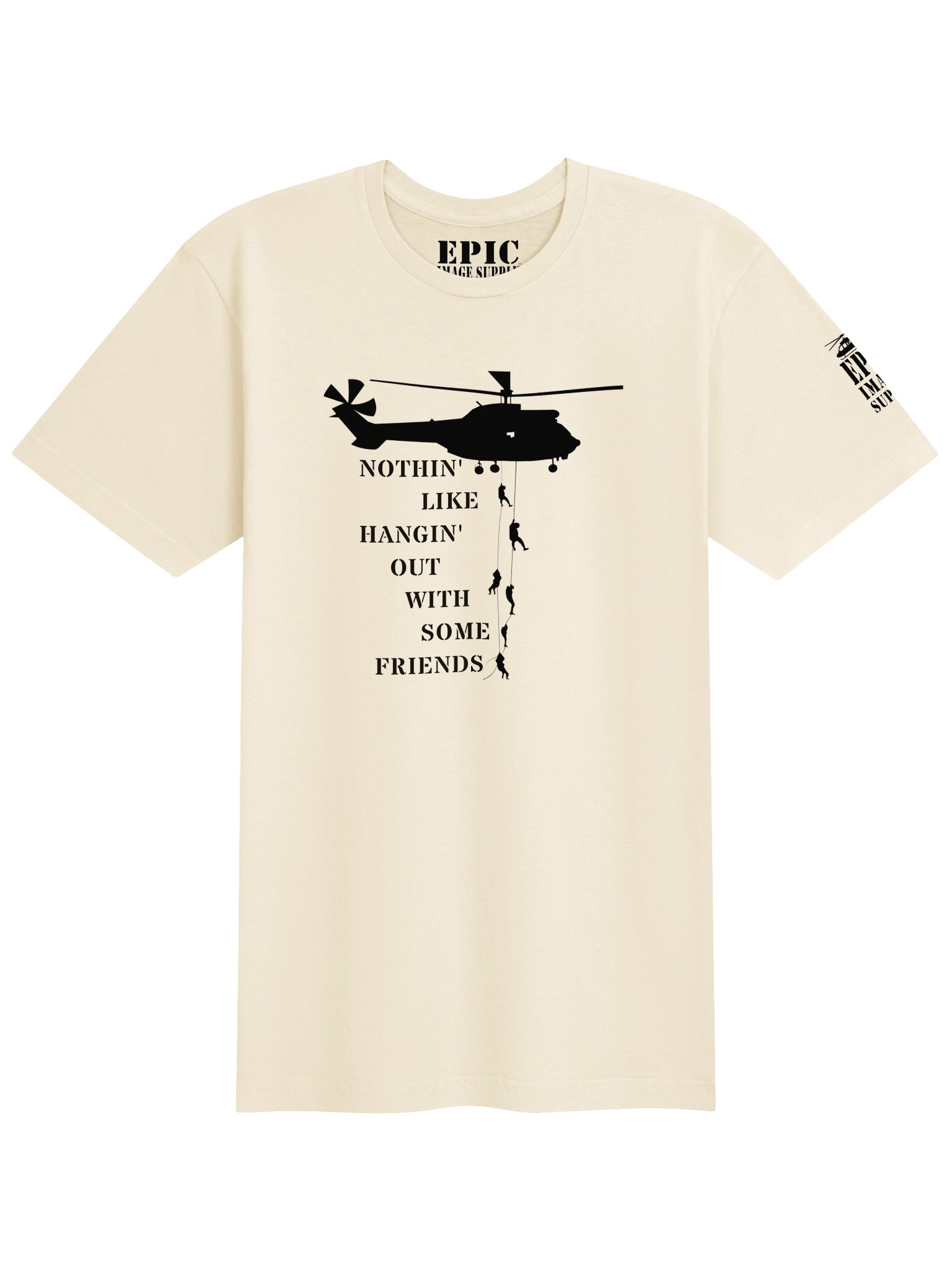 HANGIN OUT COTTON CREWNECK T-SHIRT-NATURAL product image (1)