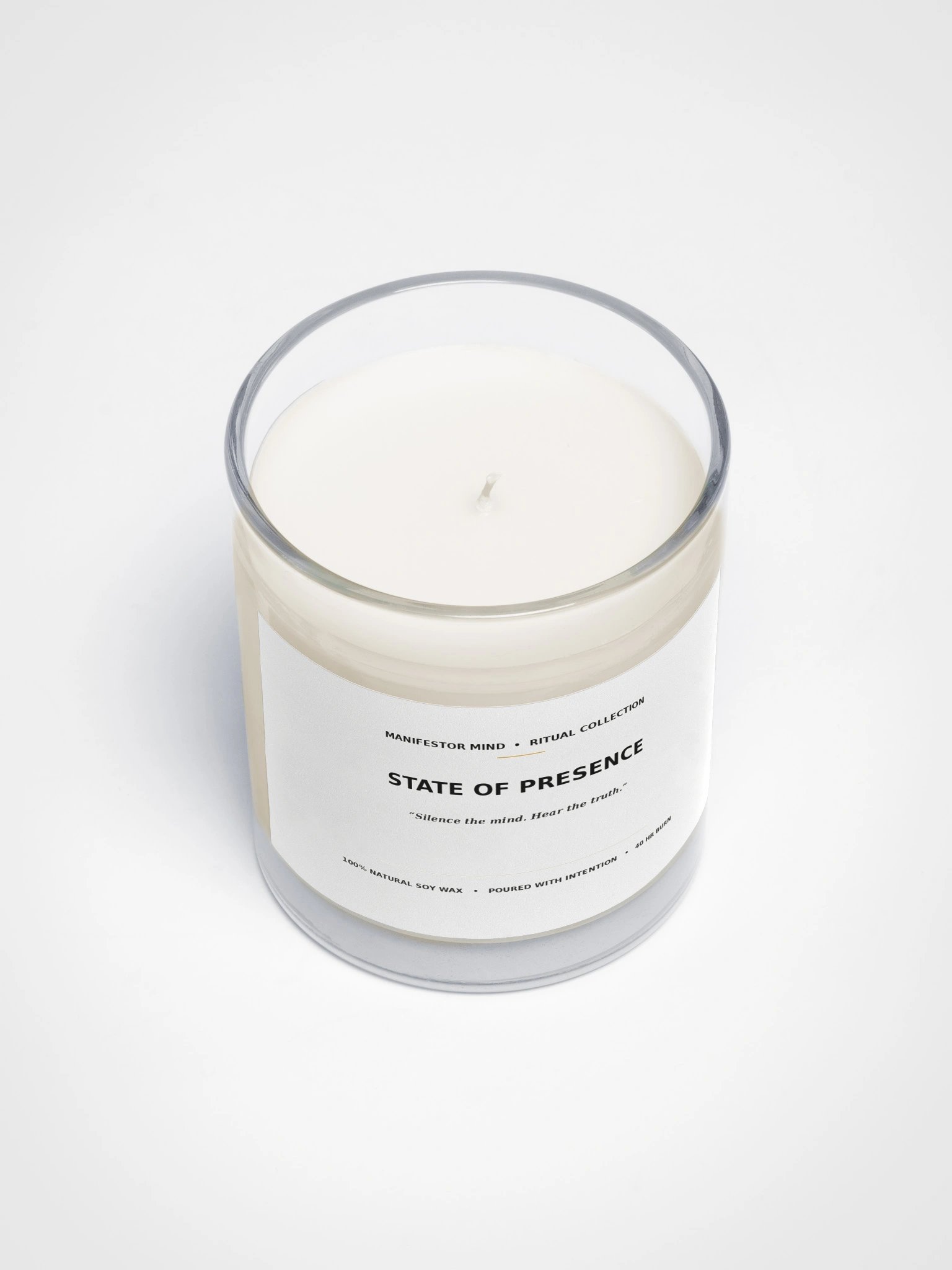 State of Presence Candle - Unscented Meditation & Brain Coherence Soy Candle product image (3)