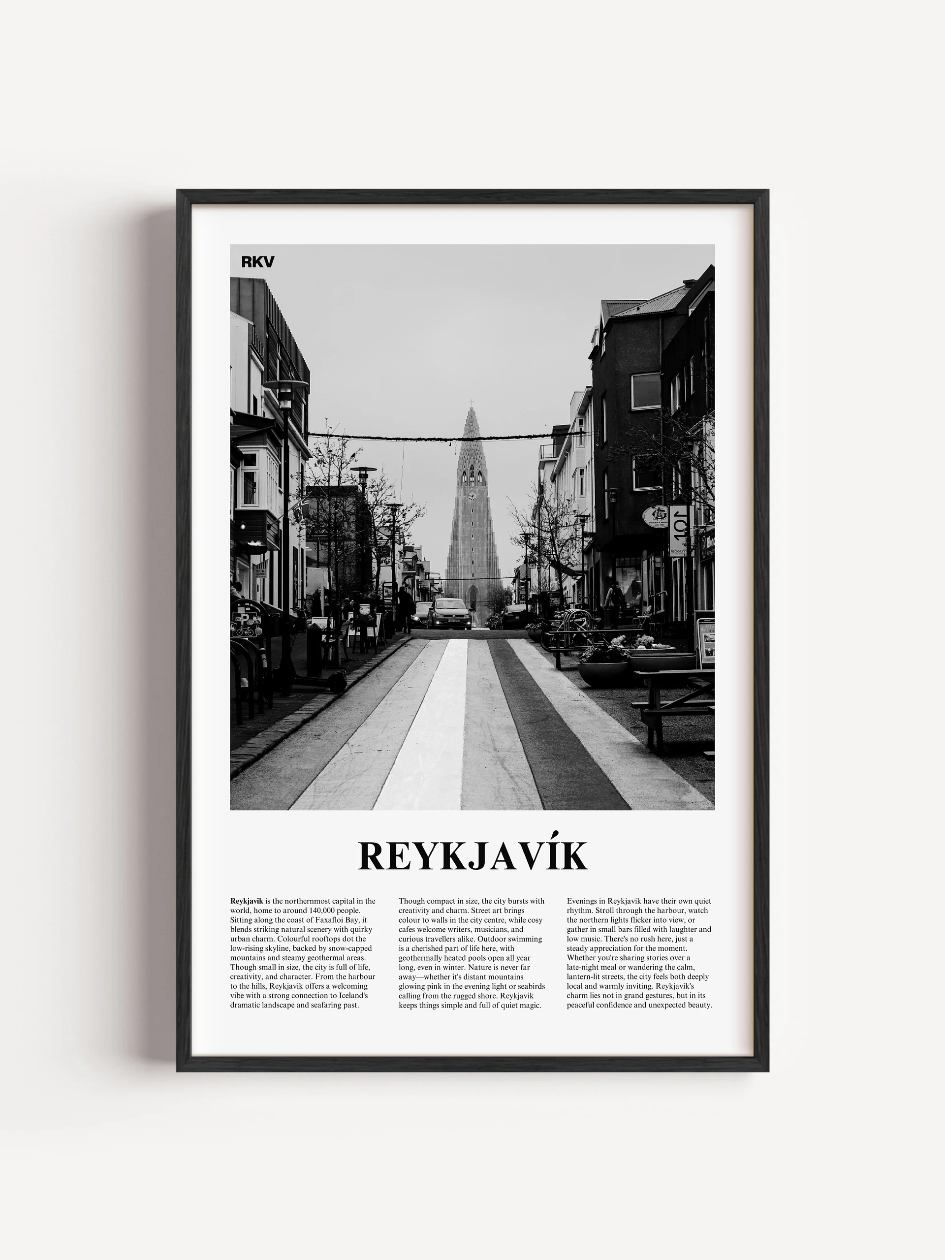Reykjavik 03 Newspaper Poster | Framed product image (1)