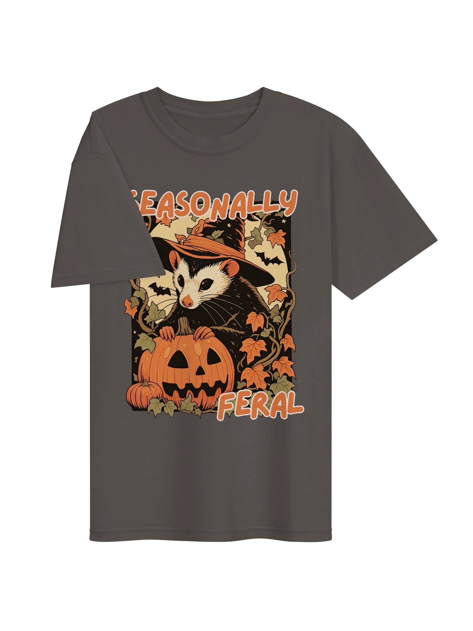 Seasonally Feral Opossum Shirt, Comfort Colors Witchy Possum Halloween Tee product image (23)