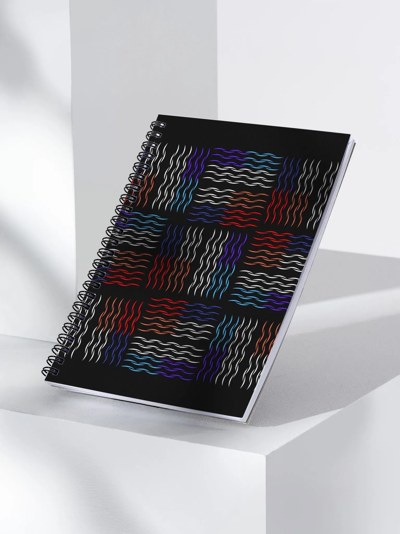 Colorful Squiggley Lines Artistic Design Spiral Notebook product image (2)