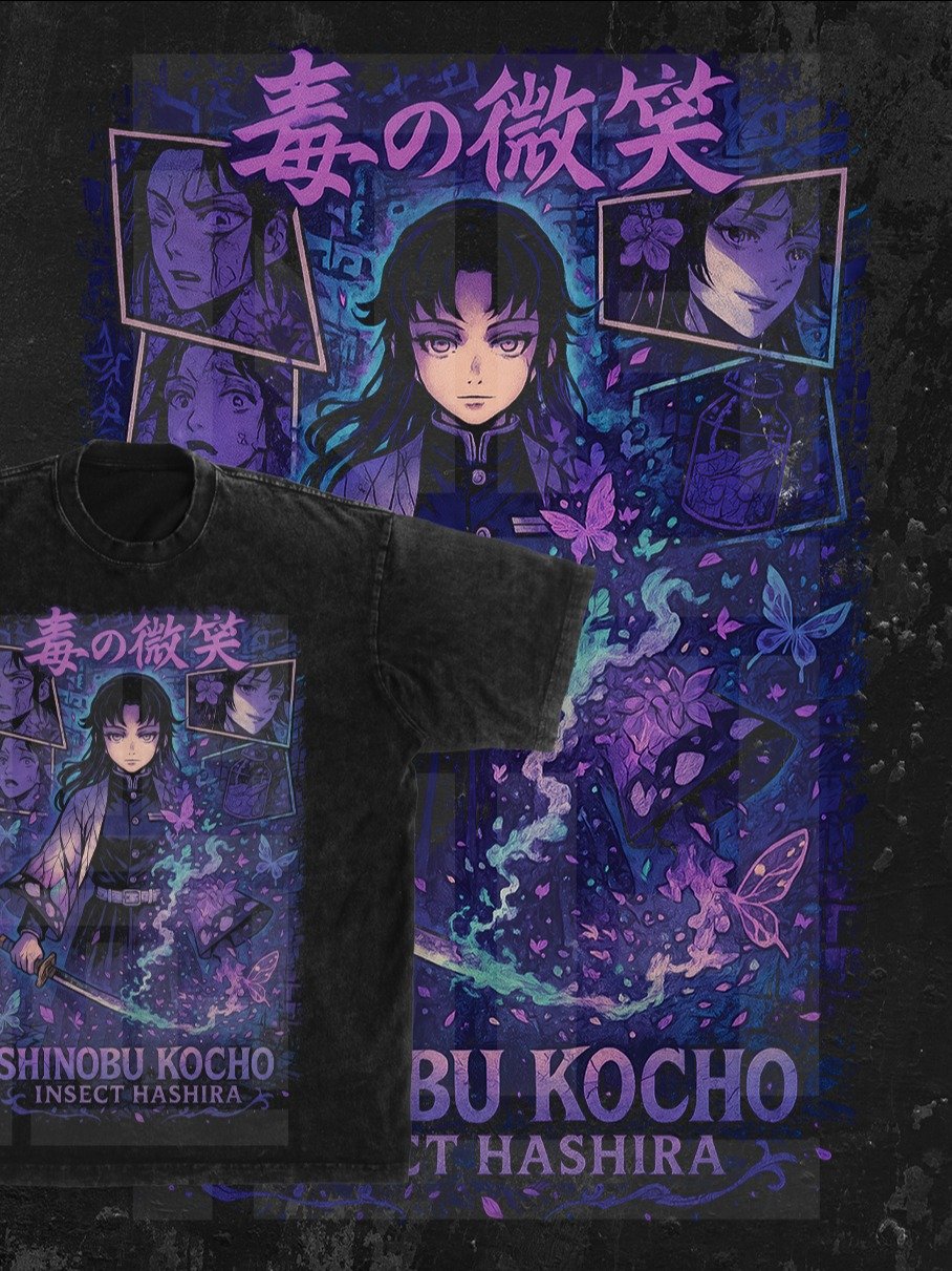 SHINOBU KOCHO INSECT HASHIRA Demon slayer | Kimetsu no Yaiba t-shirt PNG design product image (1)
