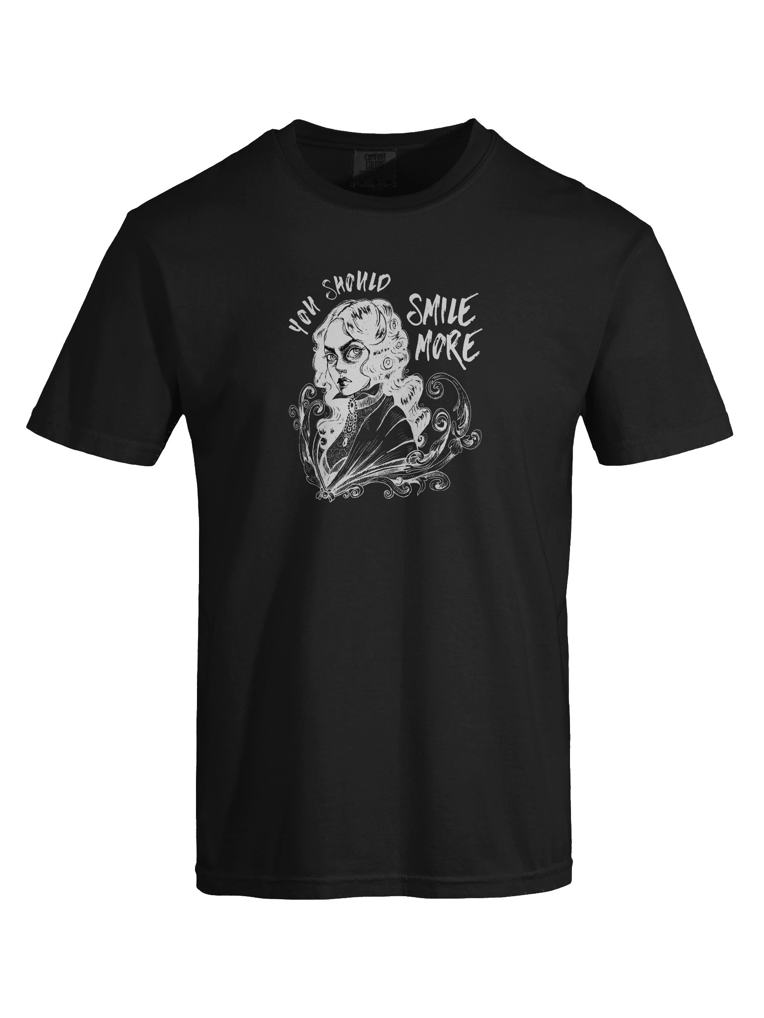 "SMILE MORE" Black T-Shirt (Design #2) product image (3)