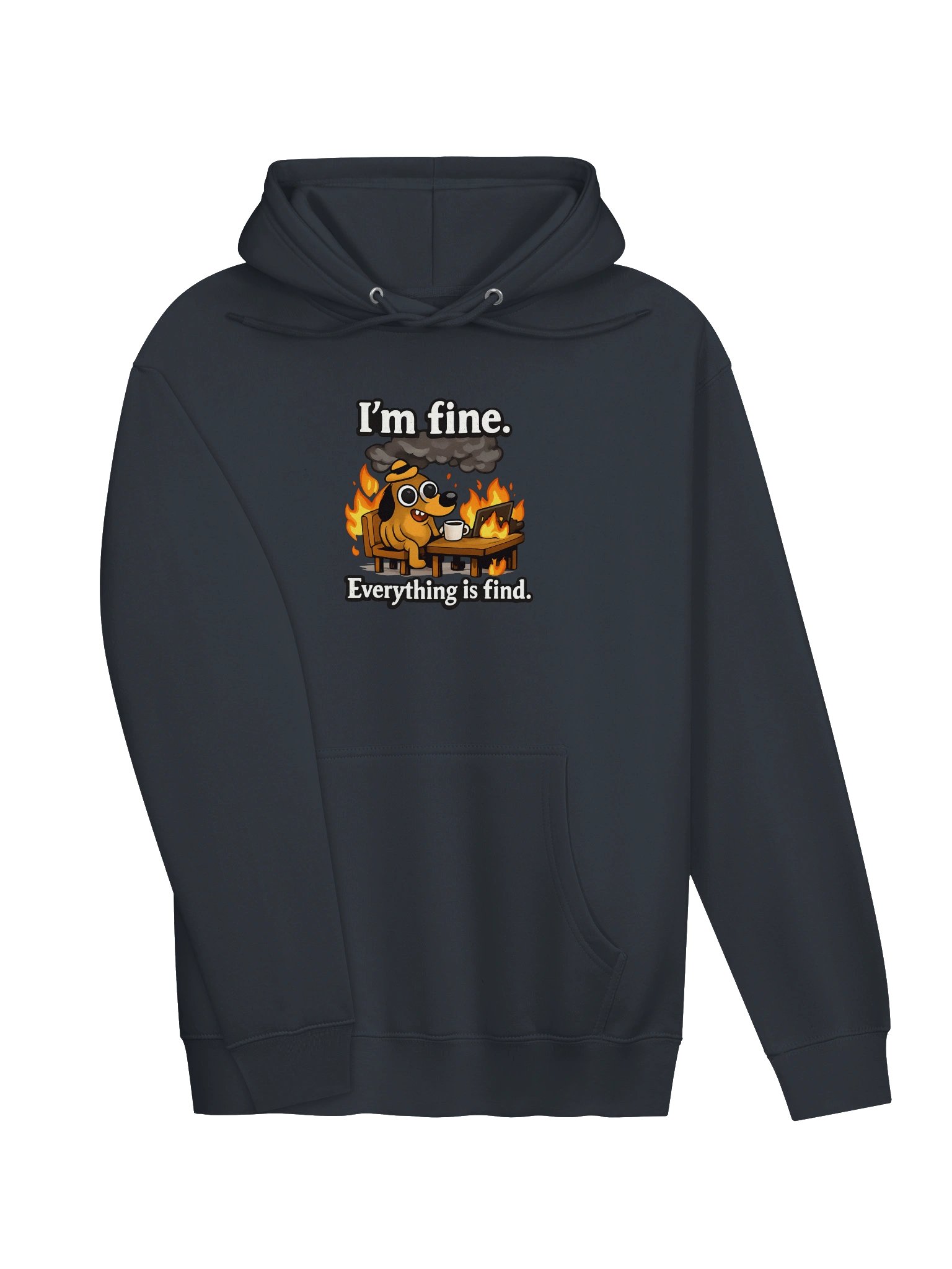 "I'm Fine" Burning Cat Hoodie – Everything is Fine (Funny Anxiety Meme Sweatshirt) product image (3)