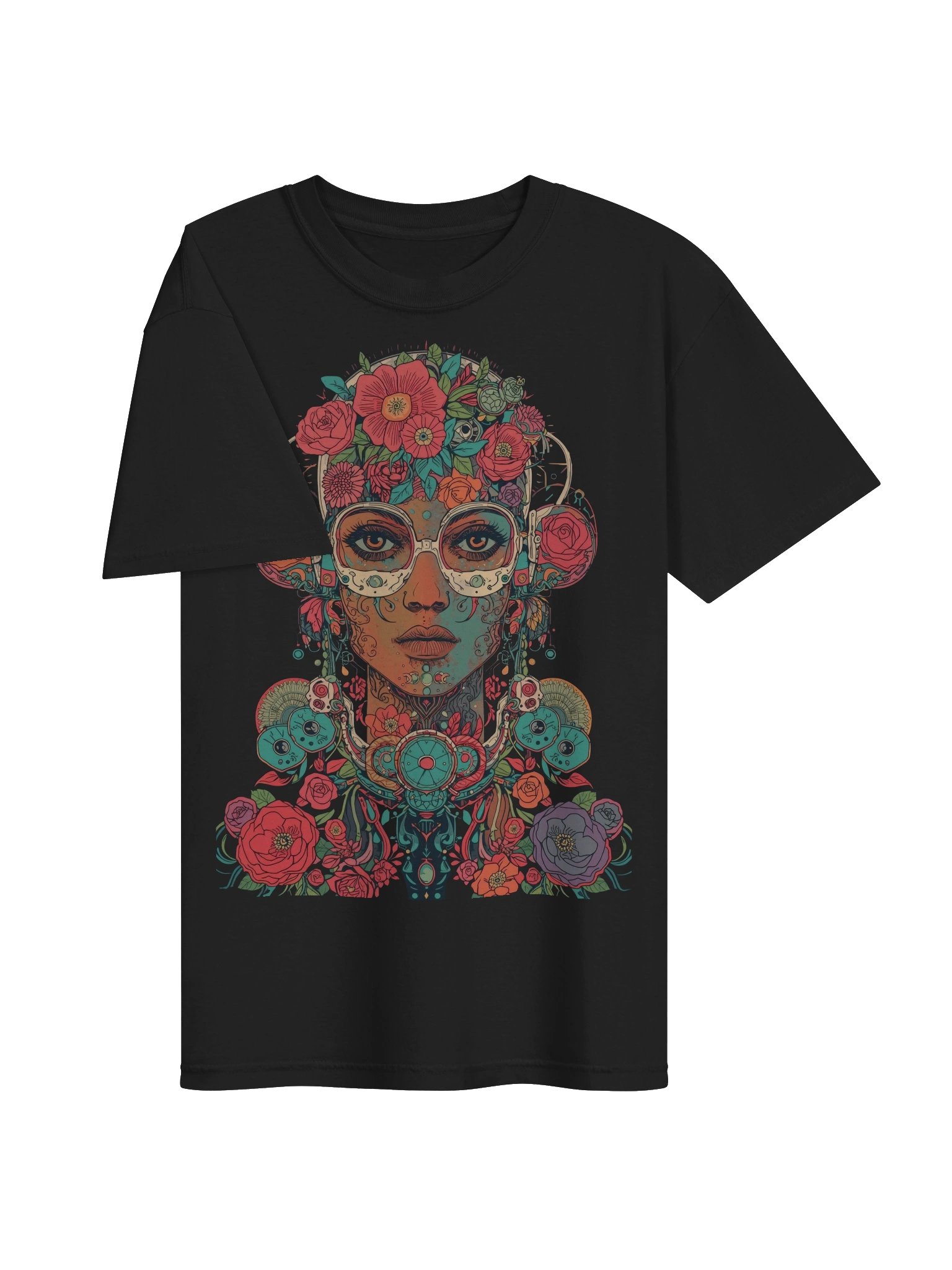 Psychedelic Floral Cyborg Heavyweight Tee product image (6)
