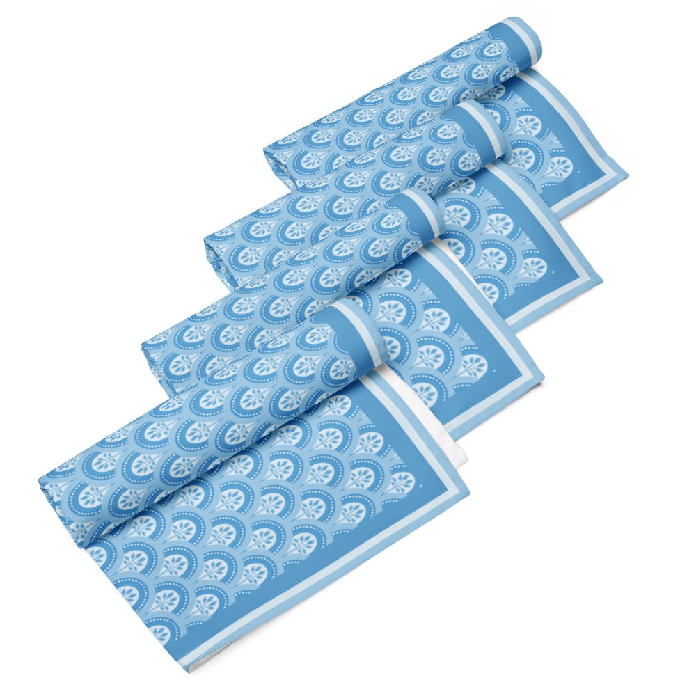Le Blue Deco Cloth Napkin Set – Elegant Art Deco Dining (4-Piece) product image (3)