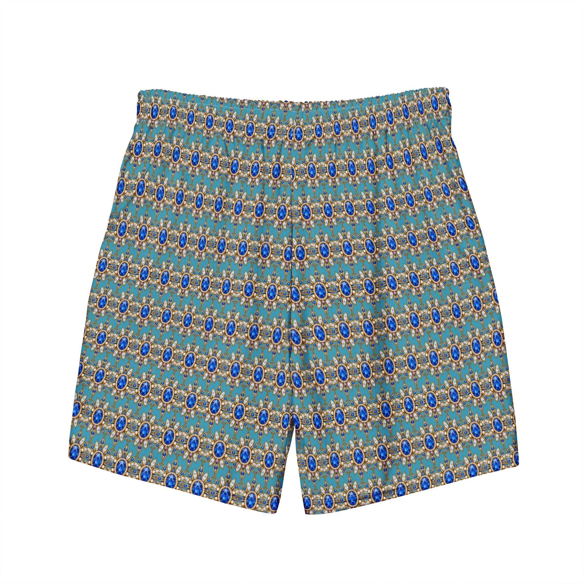 Blue Jeweled Brooch Motif Swim Trunks product image (7)