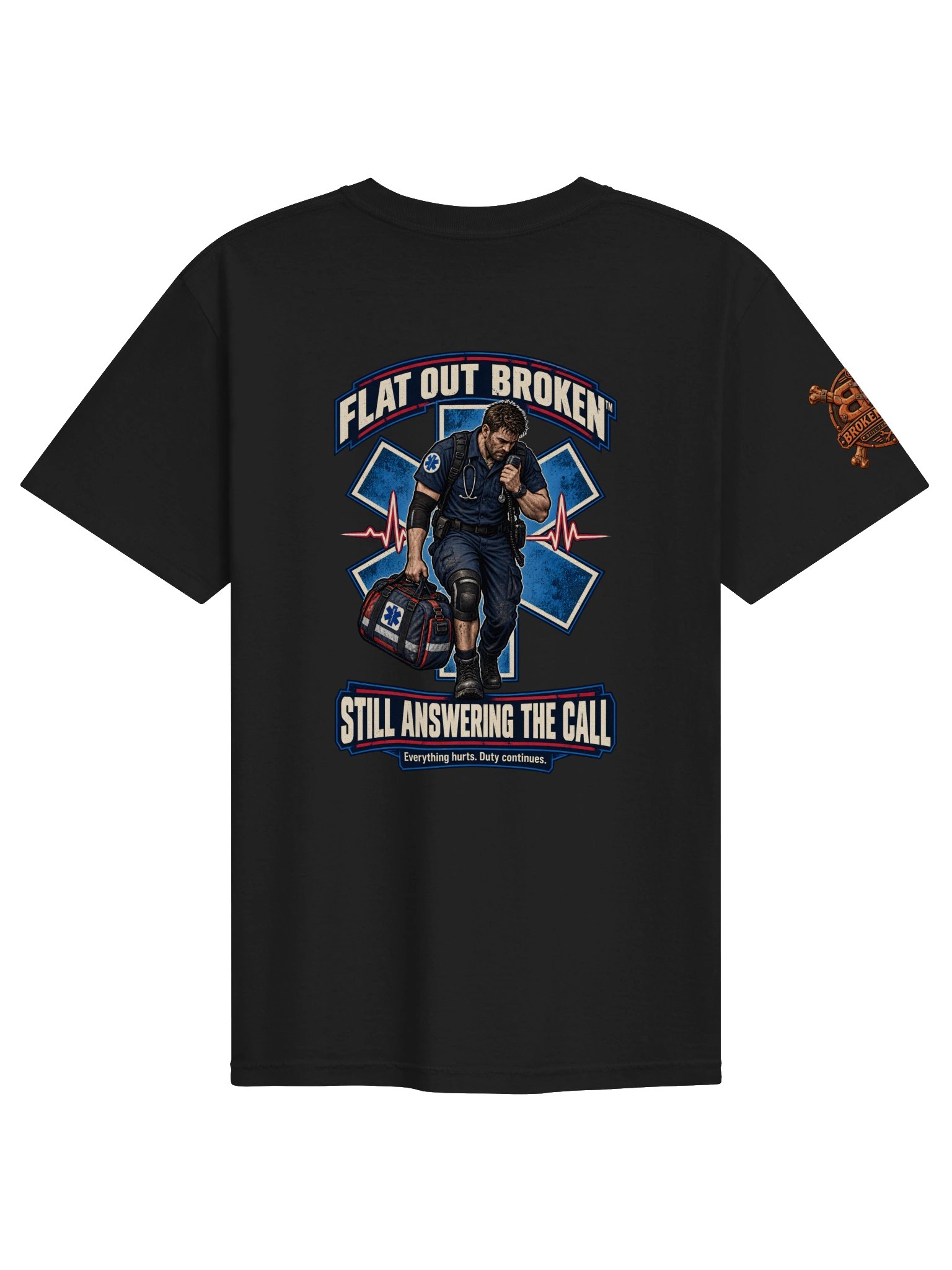 EMT & Paramedic Shirt — Still Answering the Call EMS Tee | Flat Out Broken™ product image (4)