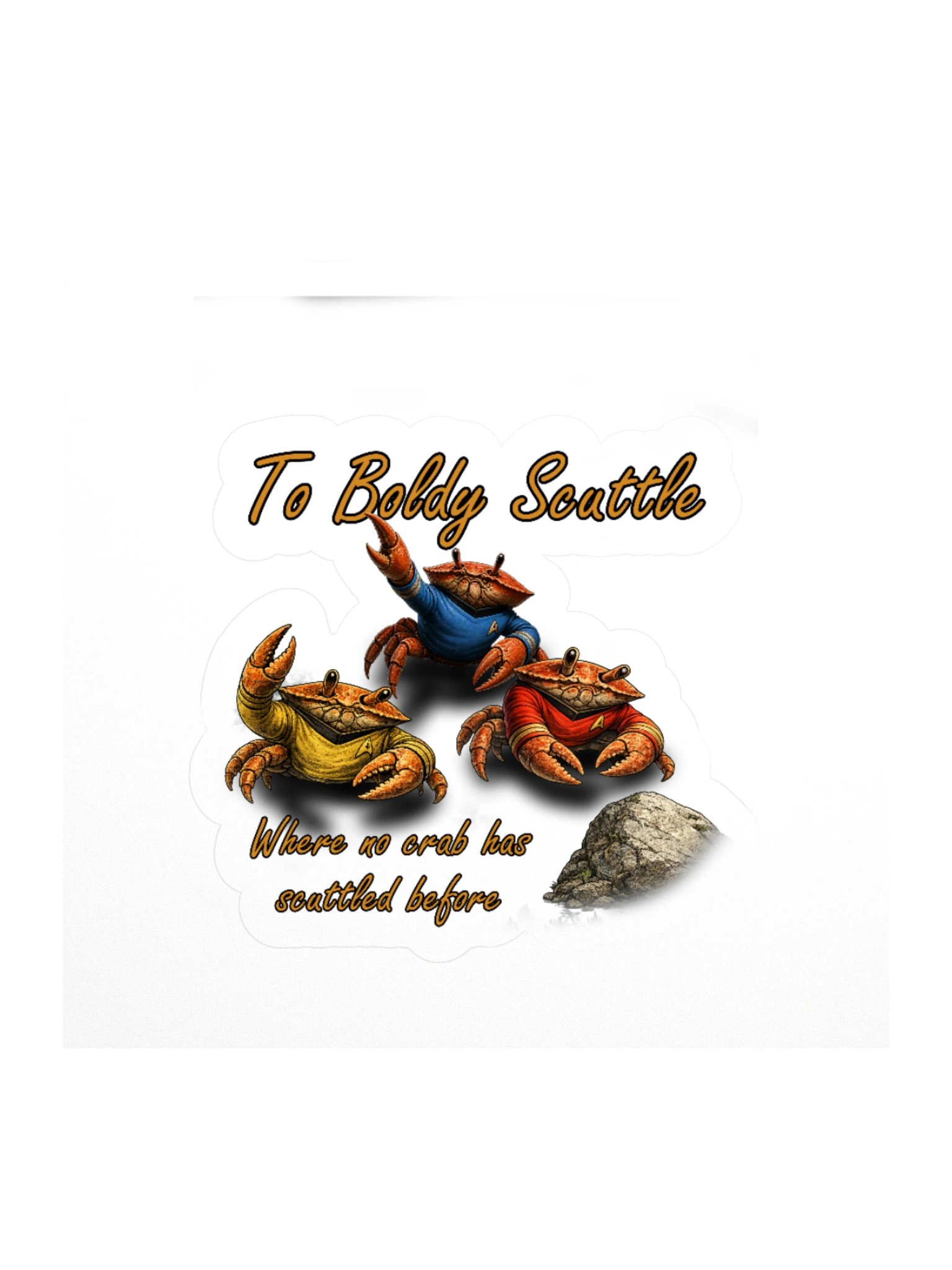 To Boldly Scuttle — Cartoon Crab Kiss-Cut Stickers product image (1)