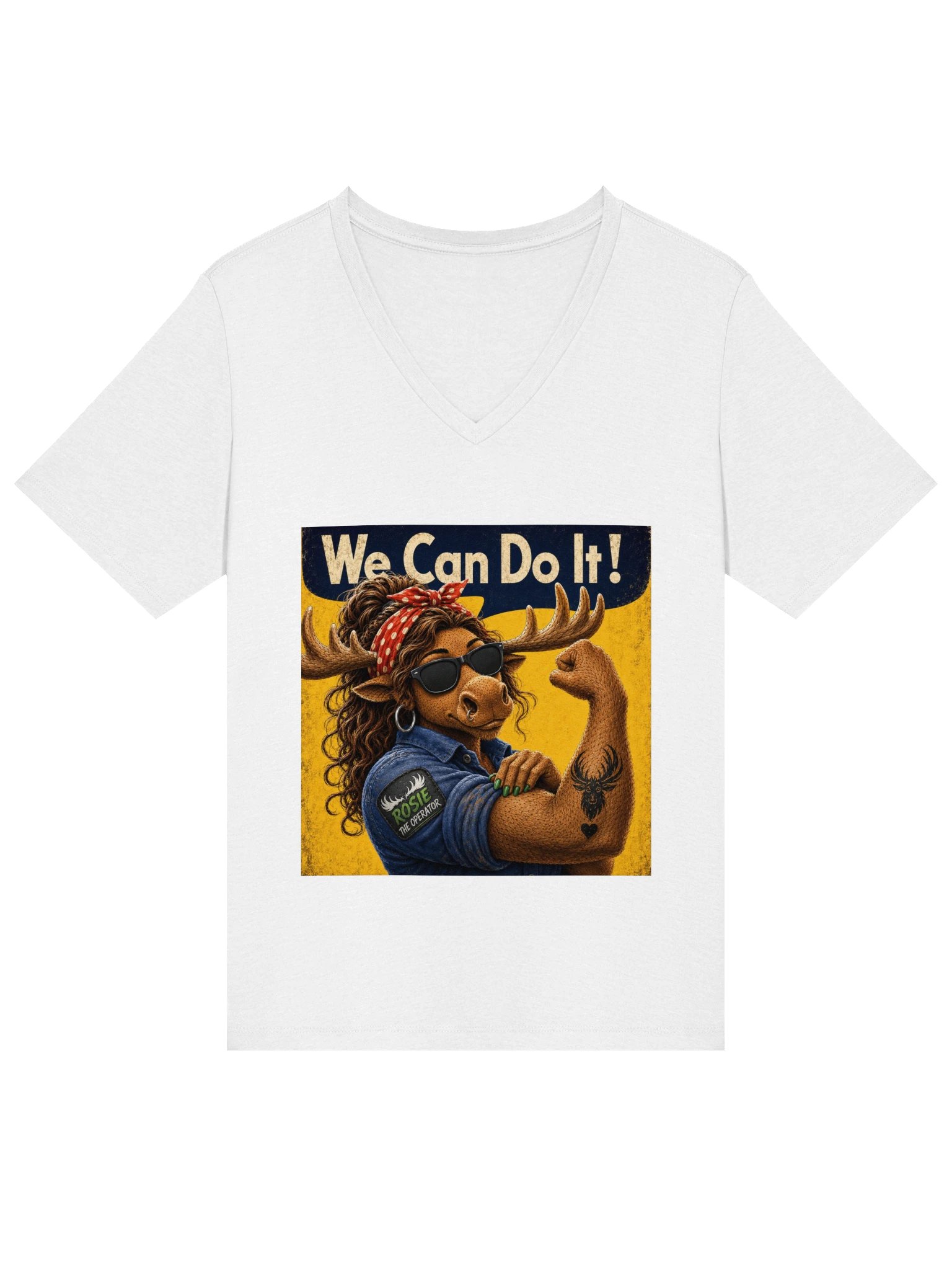 Moose Women's Relaxed V-Neck Tee - Rosie the Operator product image (7)
