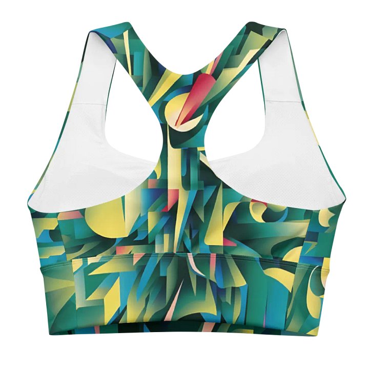 Abstract Lithographic Pattern Design Longline Sports Bra - V8 product image (1)