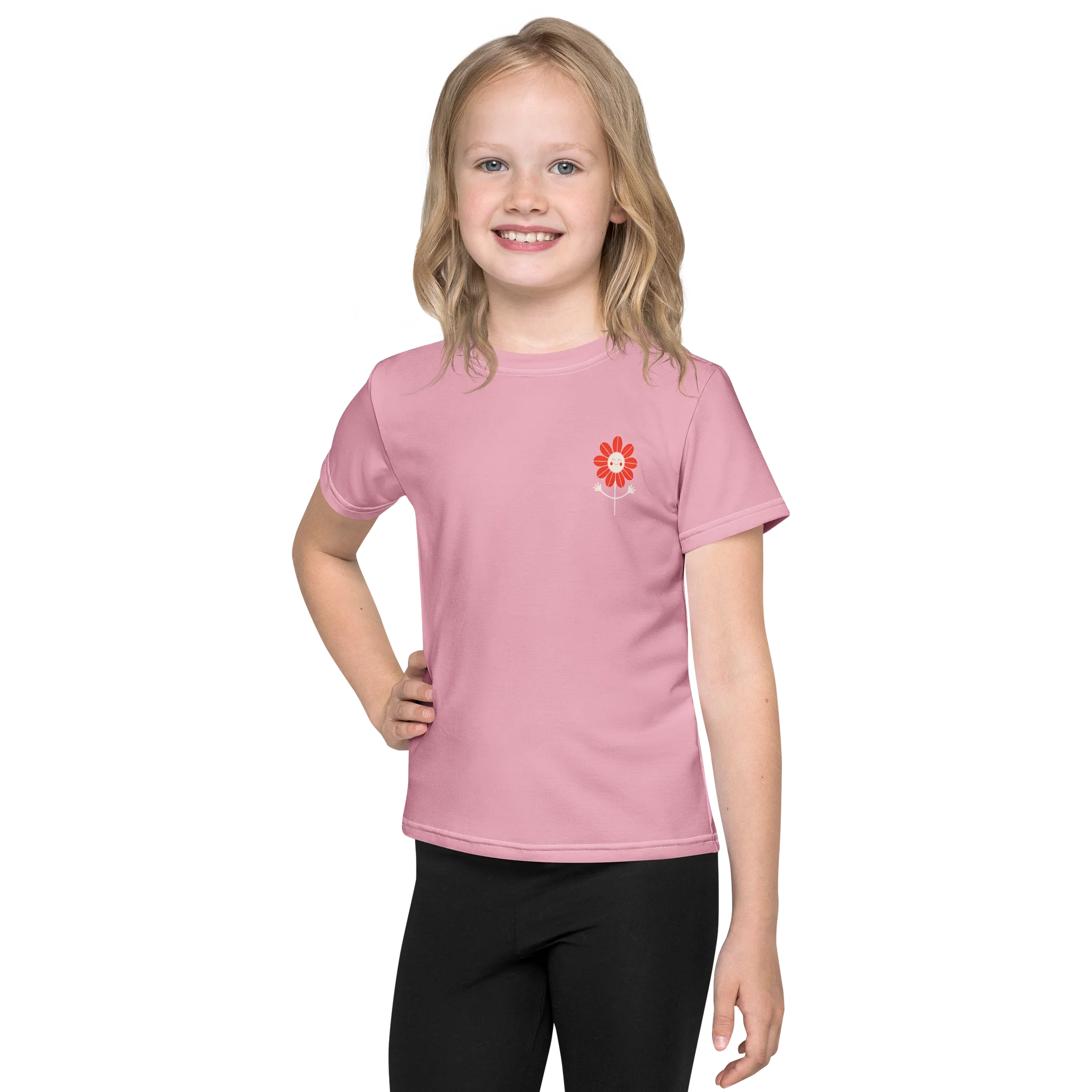 Smiley Blossom Kids Crewneck Tee product image (1)