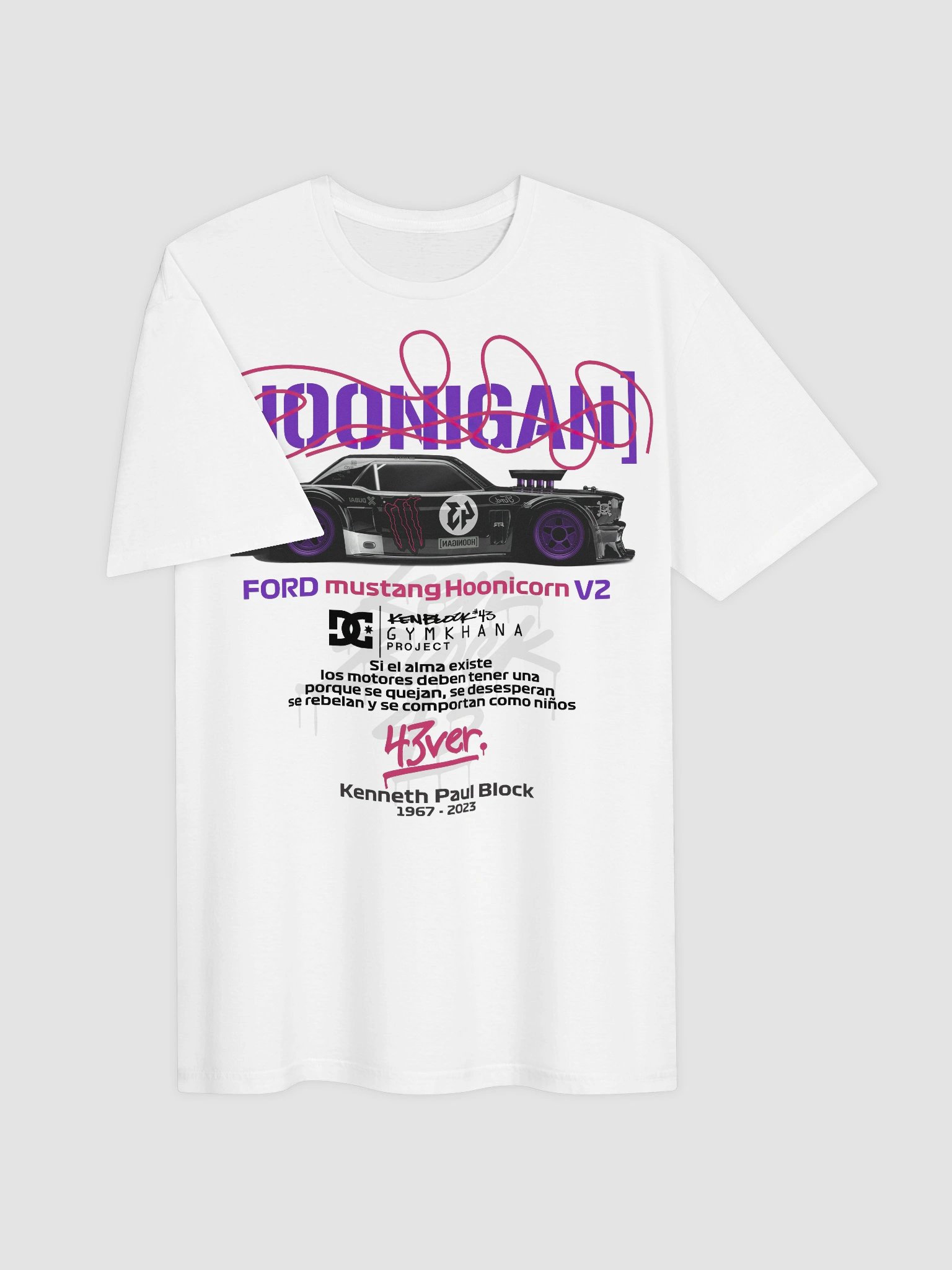 Ken Block Hoonicorn V2 T-Shirt | 43ver Kenneth Paul Block 1967–2023 Tribute Graphic Tee | Hoonigan Gymkhana Collector Shirt product image (3)