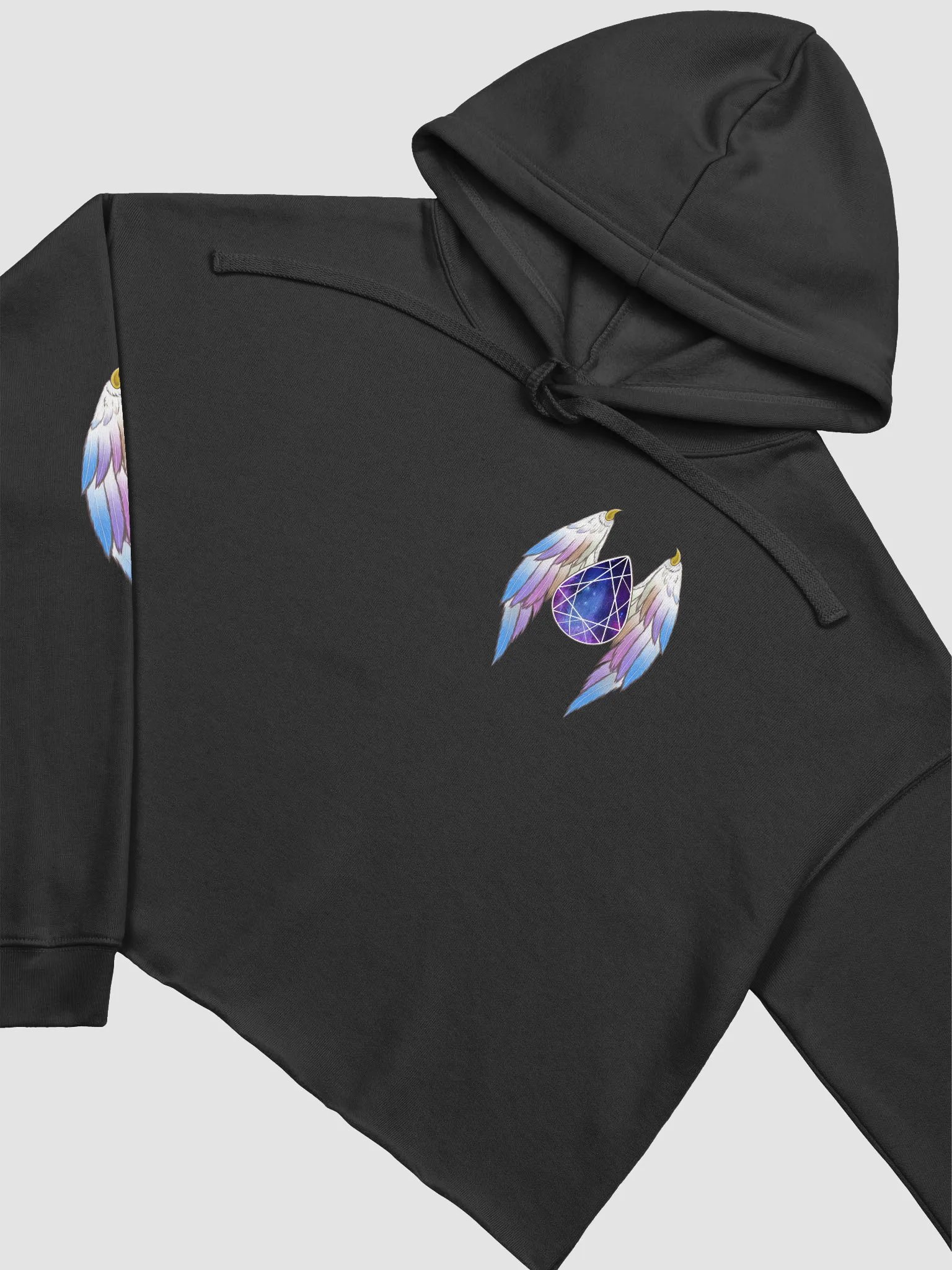 Rainbow Pride Angel Cropped Hoodie product image (4)