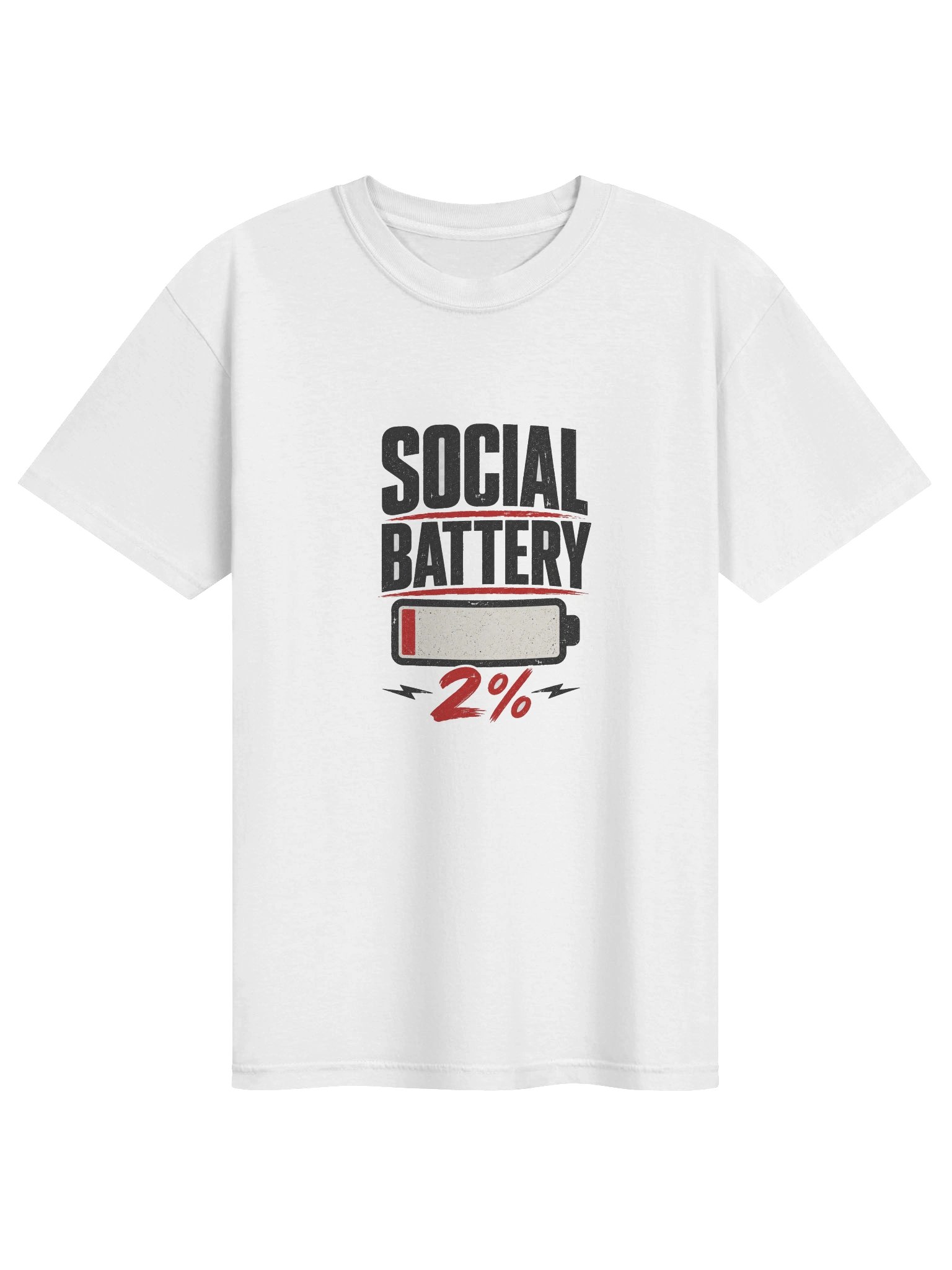 Social Battery 2% Graphic Tee – Funny Introvert T-Shirt product image (1)
