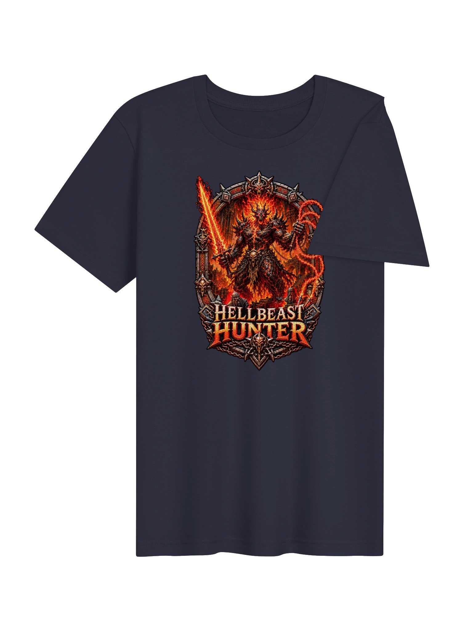 HELLBEAST HUNTER: Shadow & Flame | Dark Fantasy RPG T-Shirt product image (4)