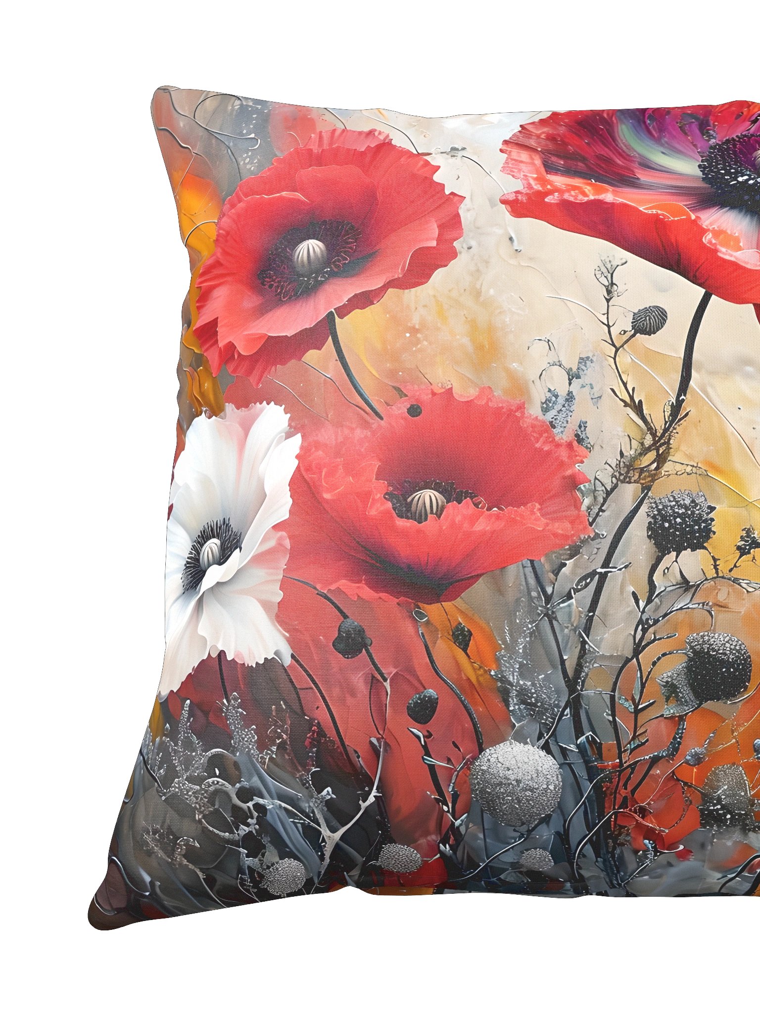 Embers of Bloom – Abstract Red Poppy Cushion Cover product image (4)