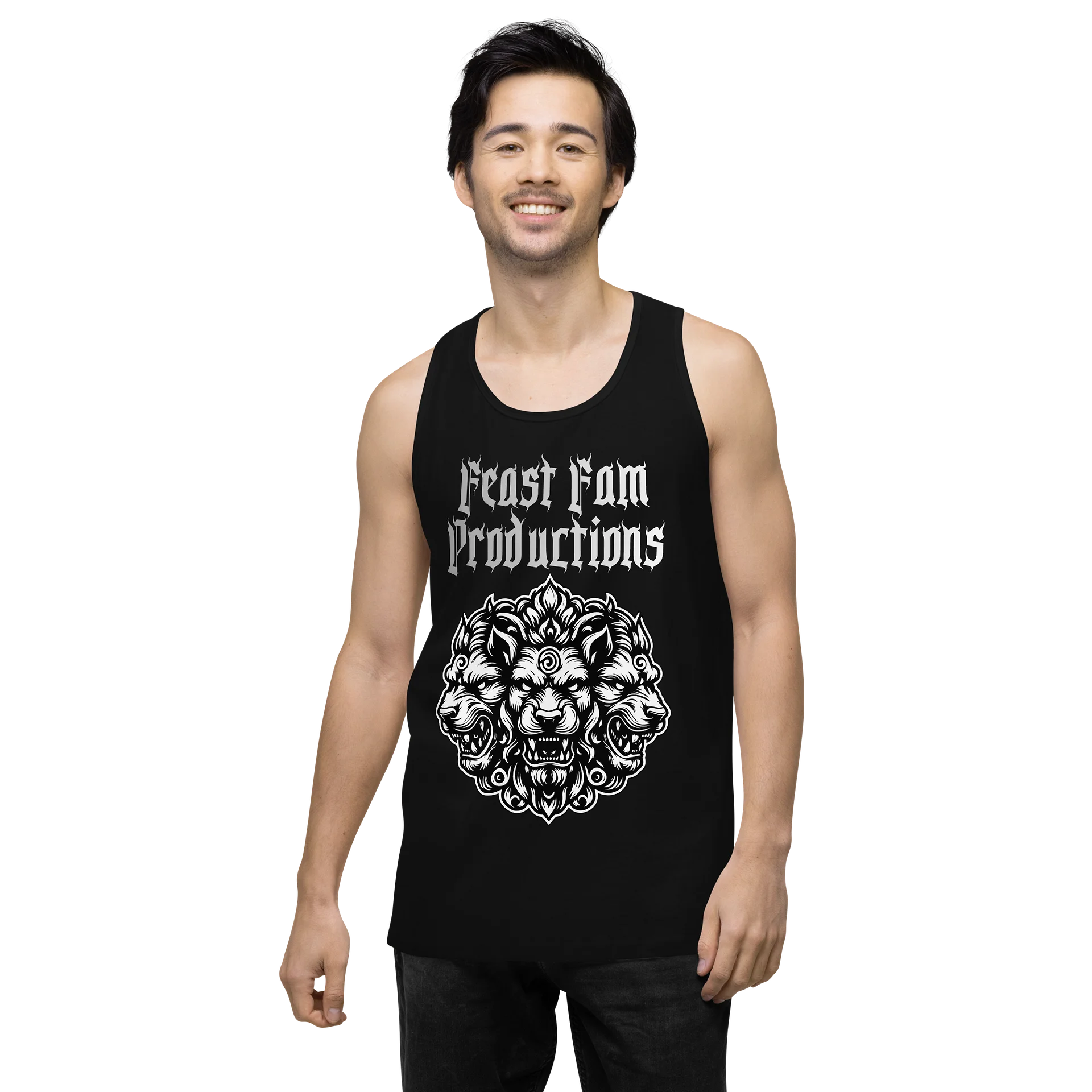 Feast Fam Productions Cerberus B/W Tank Top product image (2)